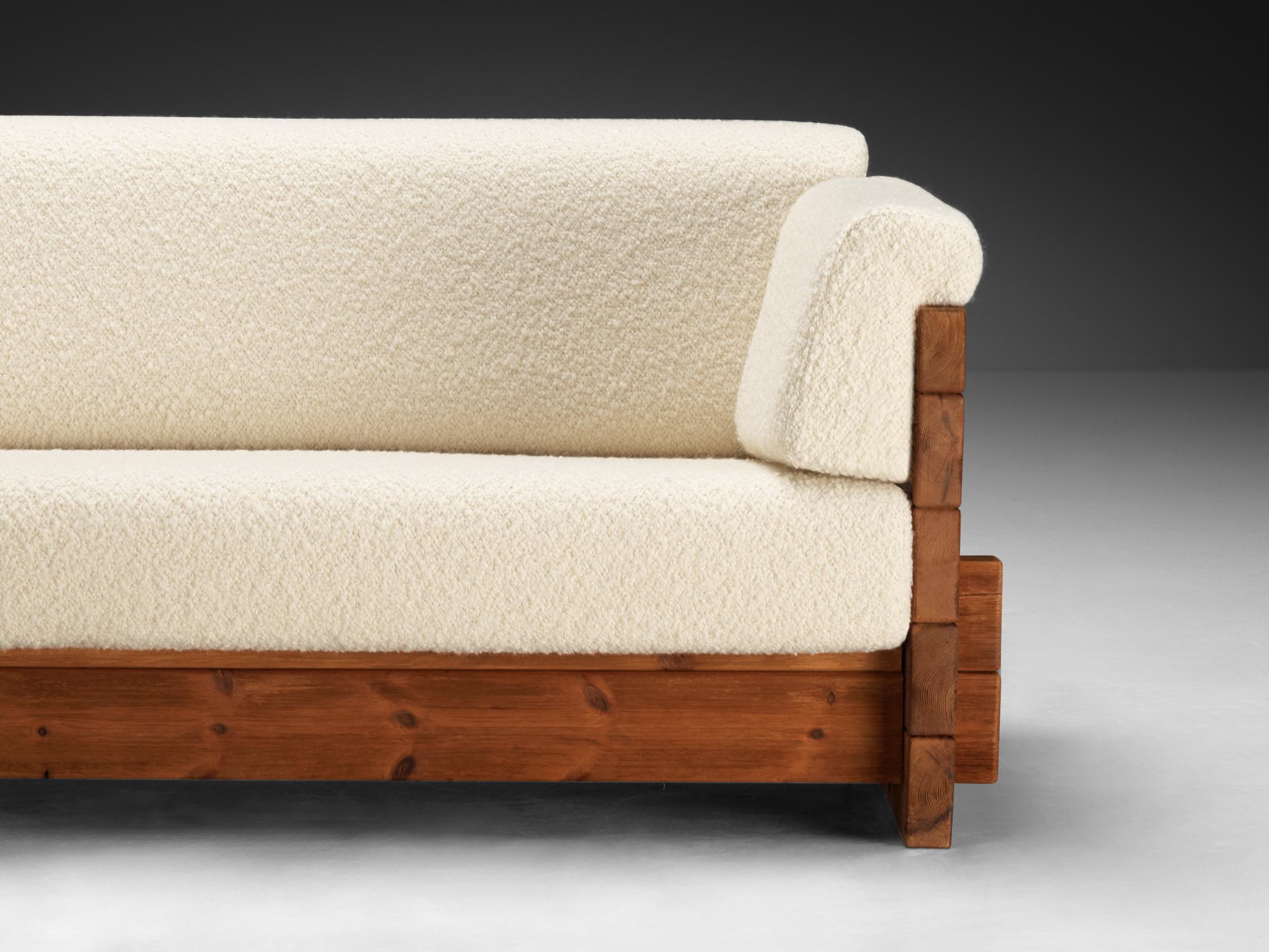 Hans Jørgen Frydendal für Modul Bygge System Sofas aus massiver Kiefer und Bouclé 9