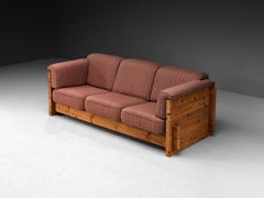 Hans Jørgen Frydendal Sofa in Solid Pine and Dusty Rose Upholstery