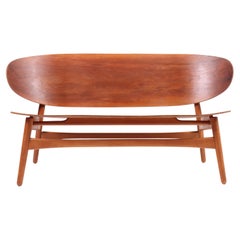 Hans Jørgen Wegner FH 1936 shell sofa in beech, Fritz Hansen, 1950s