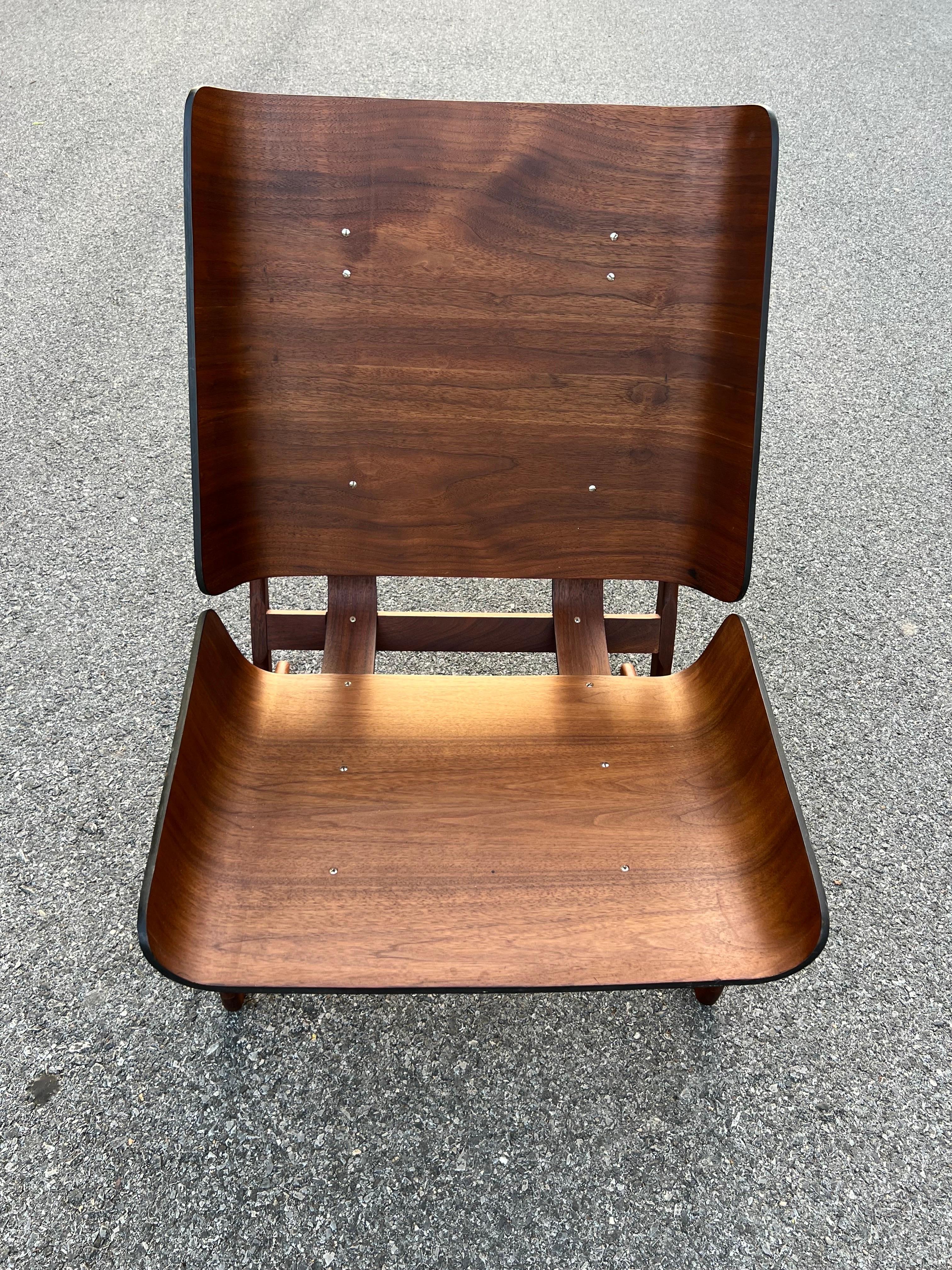 Fabric Hans Juergens Deco House Walnut Sled Lounge Chair Grete Jalk 1960s For Sale