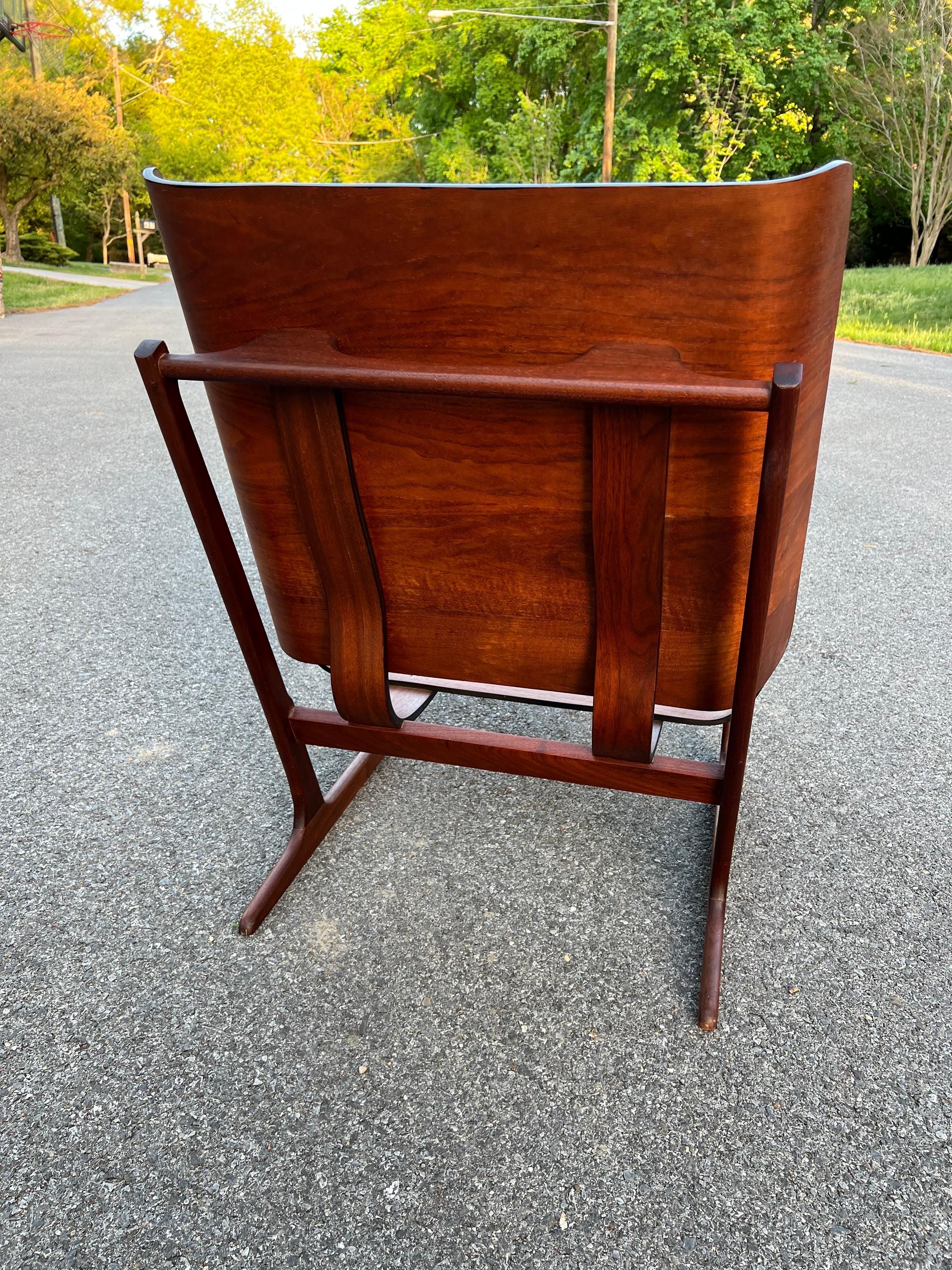 Hans Juergens Deco House Walnut Sled Lounge Chair Grete Jalk 1960s For Sale 1