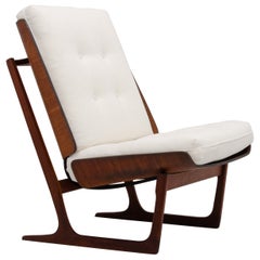 Hans Juergens Deco House Walnut Sled Lounge Chair Grete Jalk, 1960s