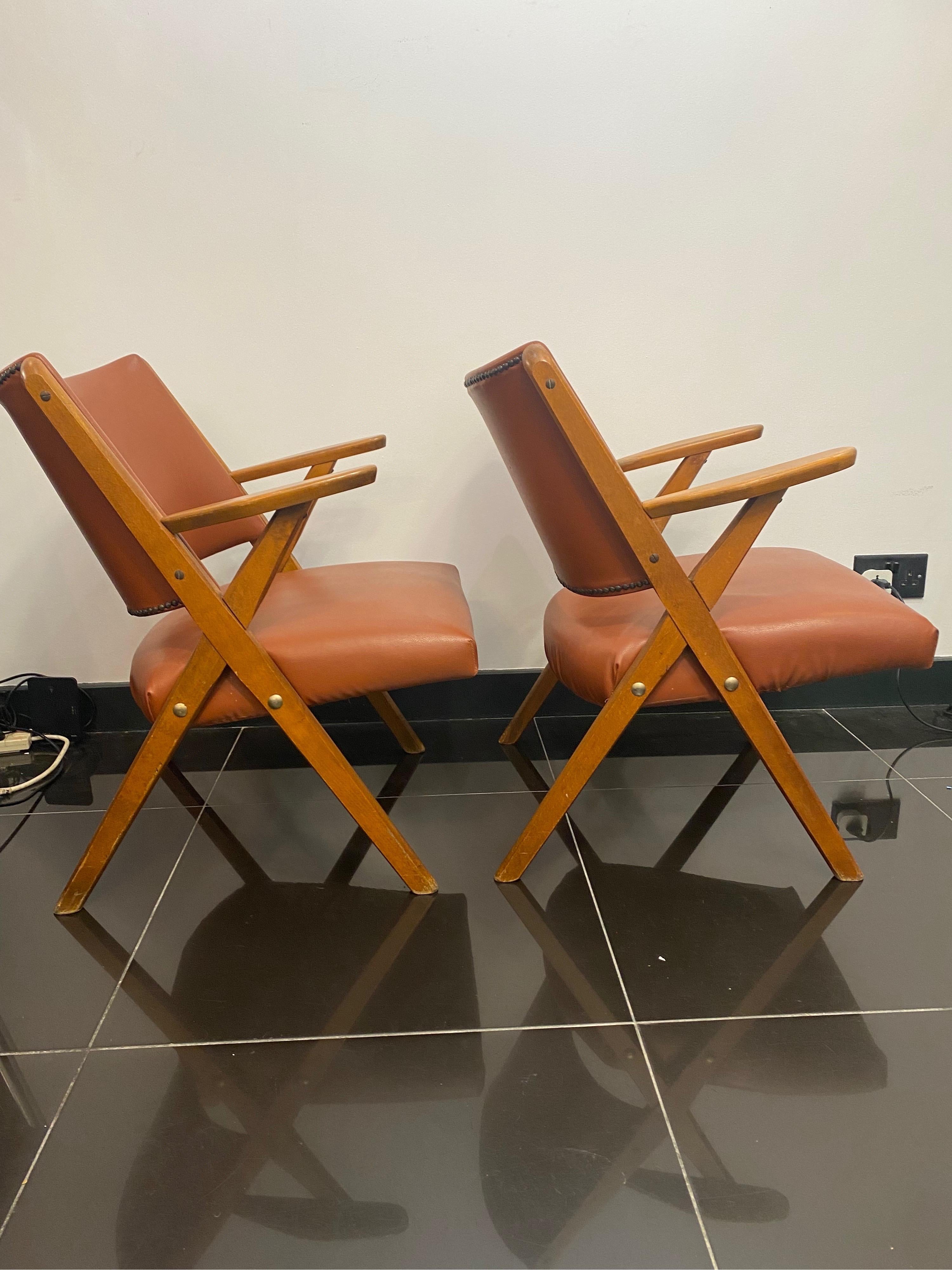 Italian Pair of armchairs by Dal Vera  For Sale