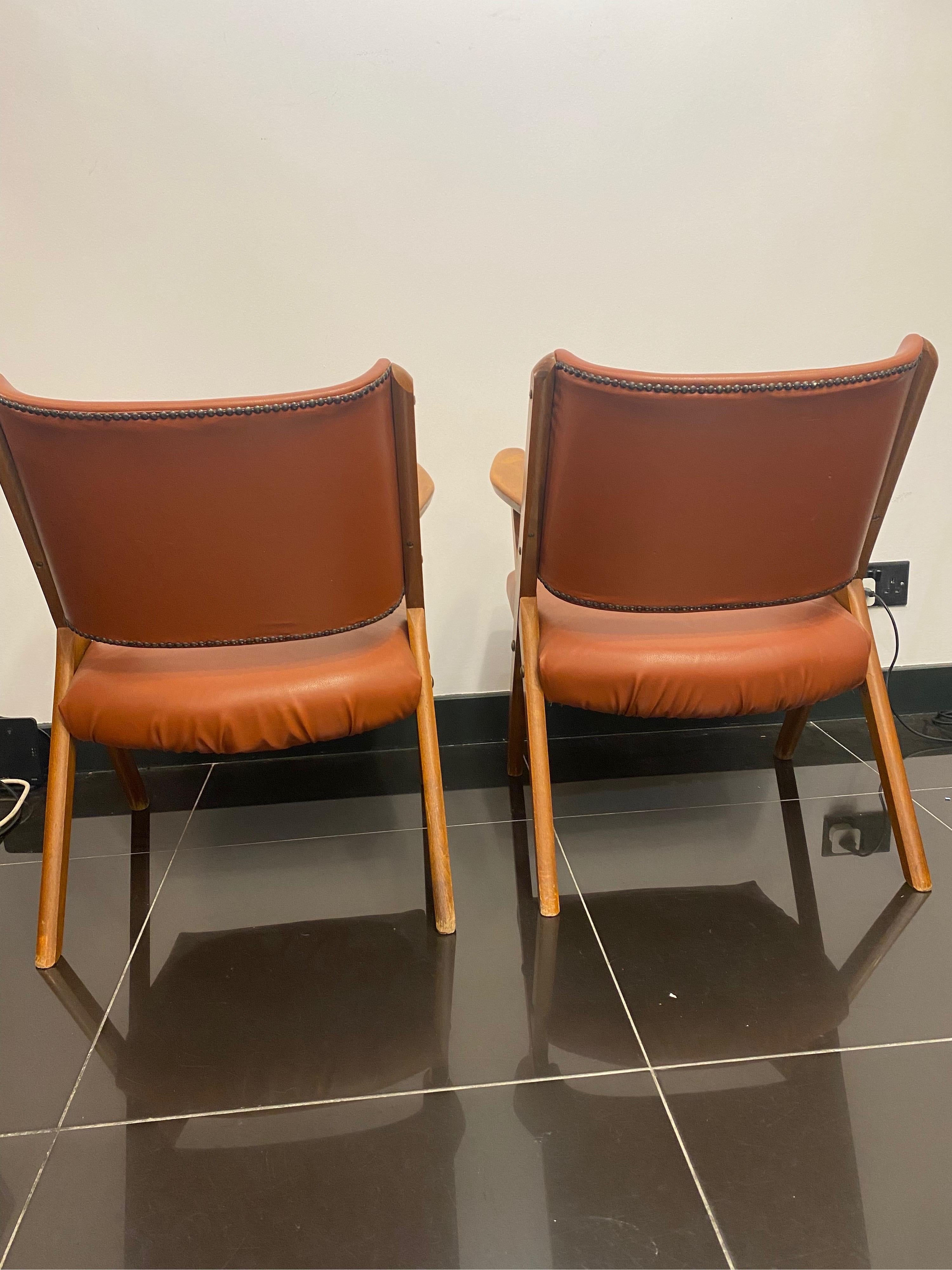 Woodwork Pair of armchairs by Dal Vera  For Sale