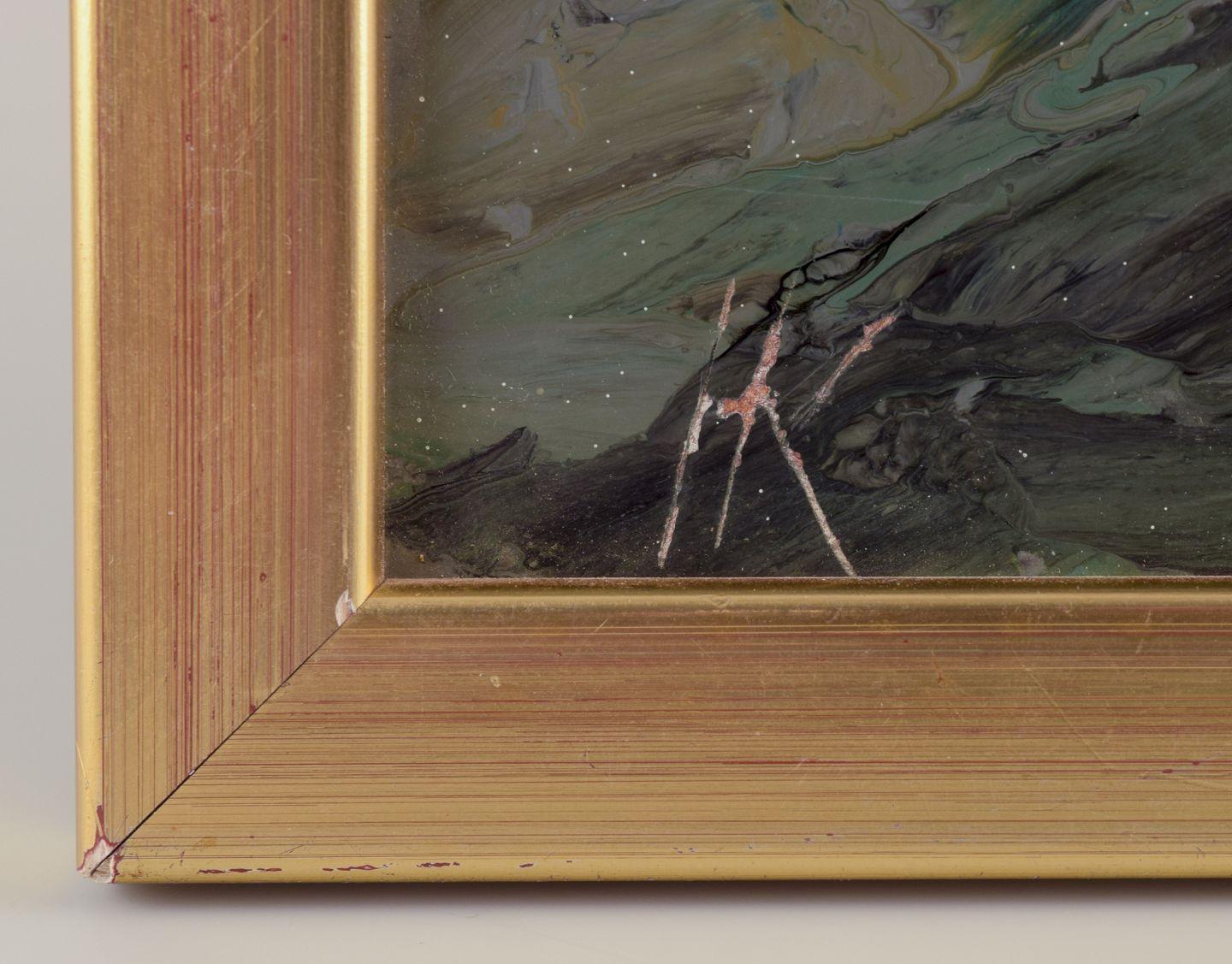Suédois Hans Kajtorp, artiste suédois répertorié. Huile sur planche. Titre : 