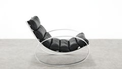 Hans Kaufeld Aluminum Leather Rocking Chair 1970