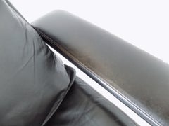 Hans Kaufeld Lounge Chair, German, Black leather, mid-century modern, swivel