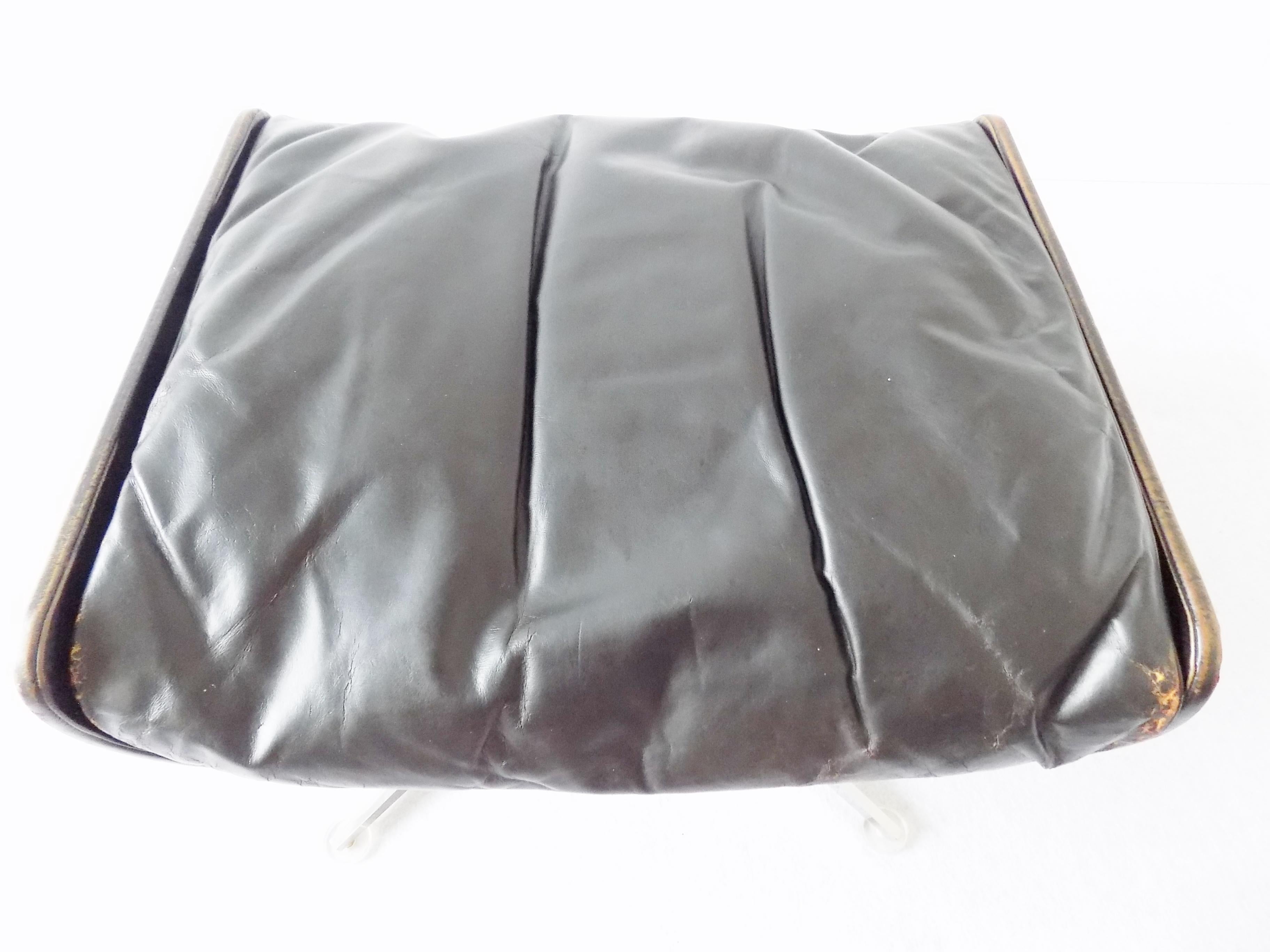 Hans Kaufeld Siesta 62 avec pouf en cuir, fauteuil de salon moderne du milieu du siècle dernier en vente 13