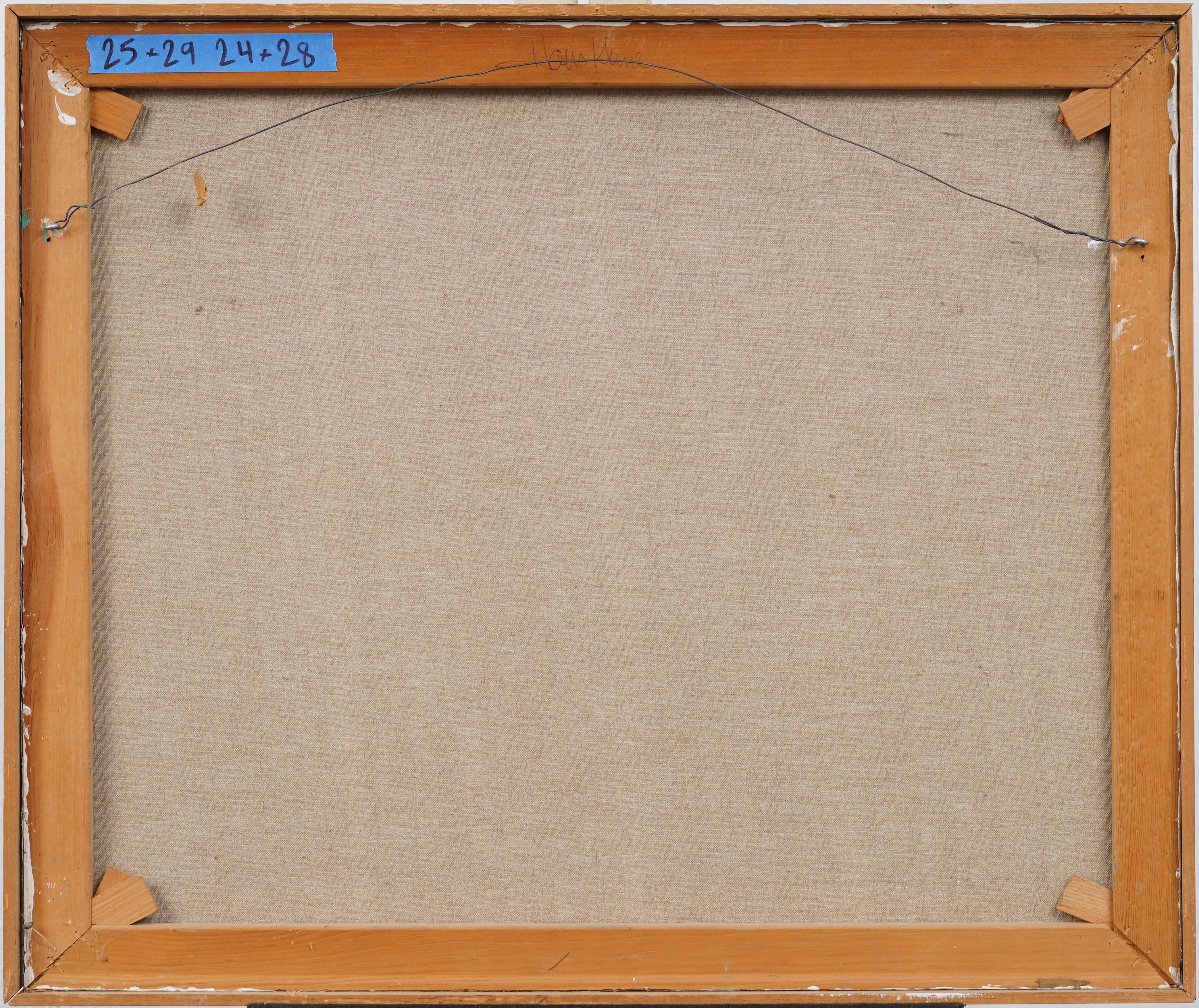 Antique American Modernist Abstract Expressionist Signed Framed Oil Painting 5