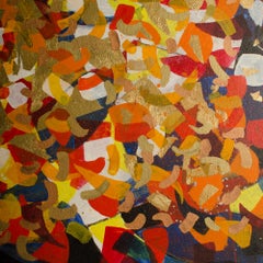 Hans Kline (Canadian, b. 1924 -d. 1994) "#9 Chinese Acrobats" oil painting.