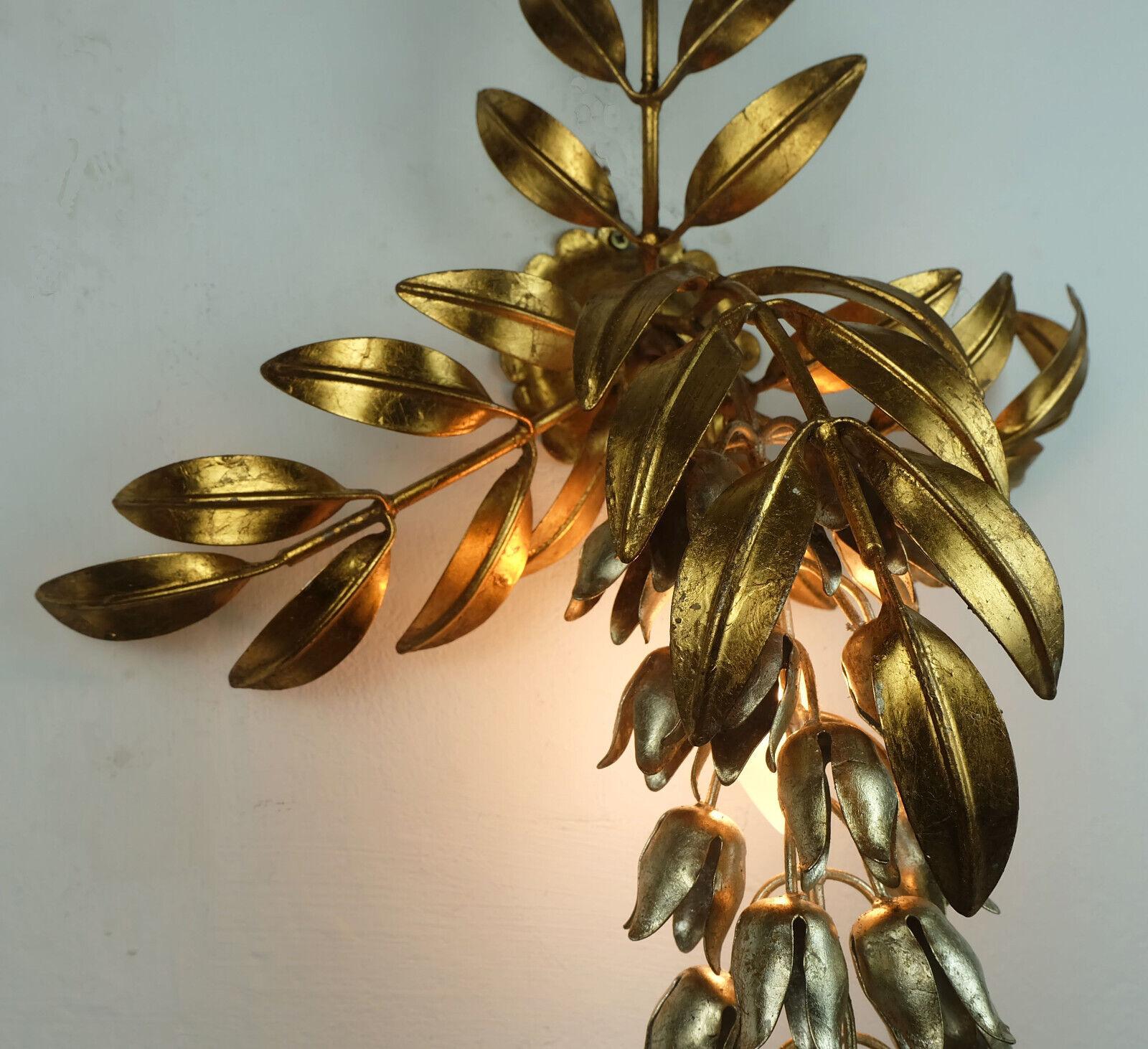 hans koegl vintage florentine WALL LAMP sconce metal pioggia d'oro hollywood reg For Sale 2