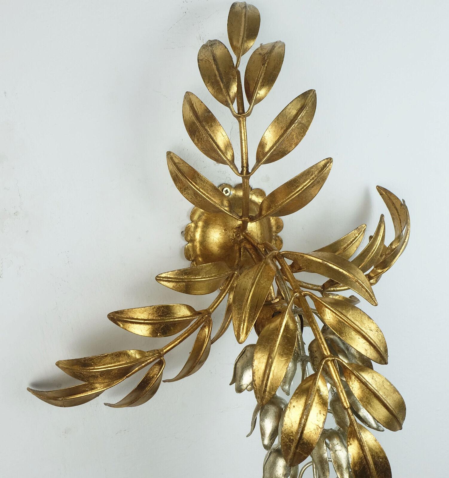 Late 20th Century hans koegl vintage florentine WALL LAMP sconce metal pioggia d'oro hollywood reg For Sale