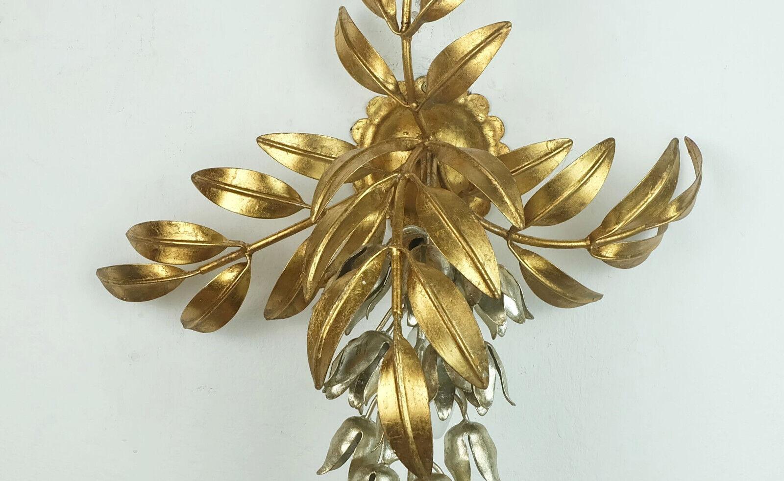 Metal hans koegl vintage florentine WALL LAMP sconce metal pioggia d'oro hollywood reg For Sale