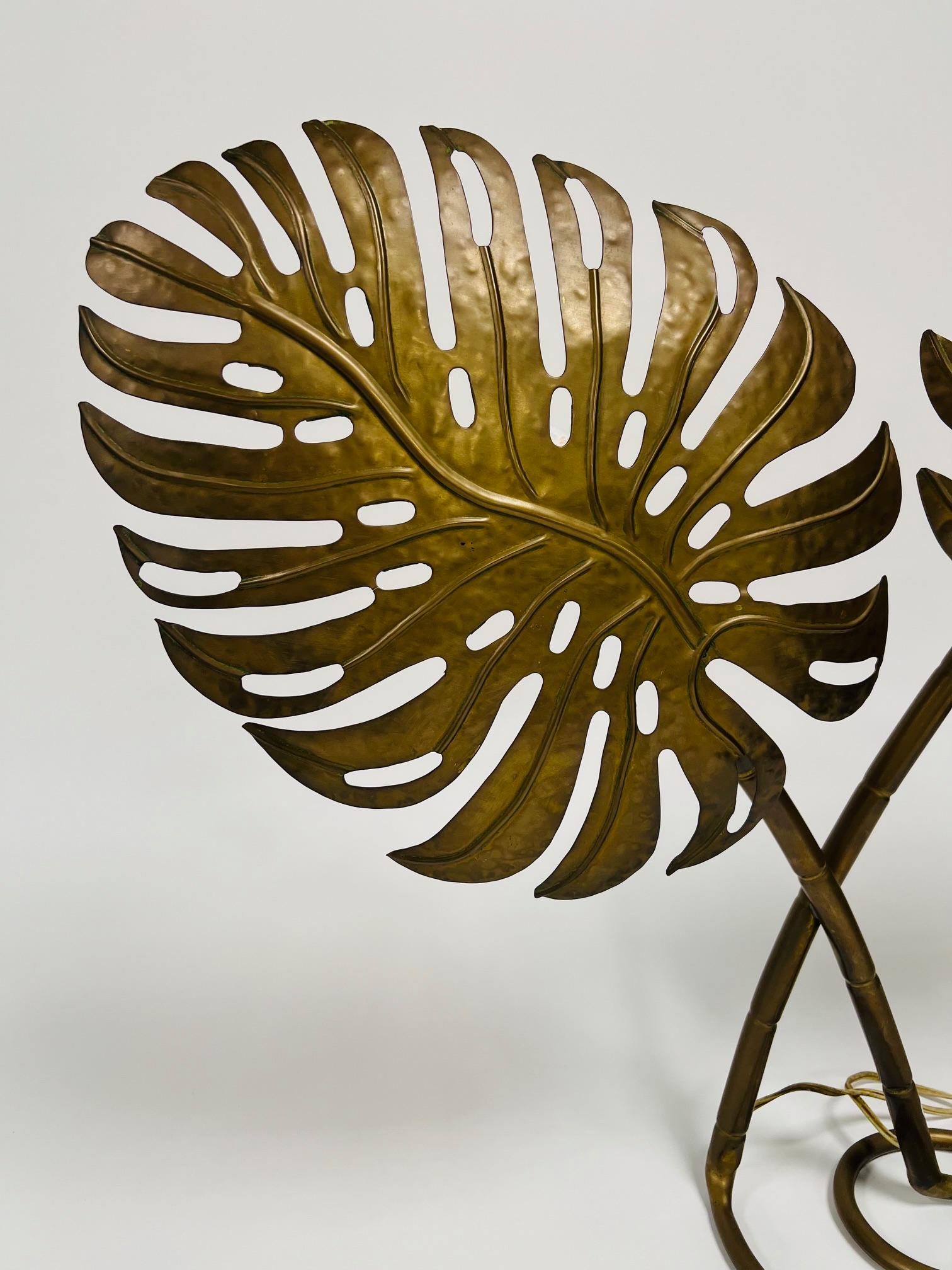 Incroyable lampe de table de Hans Kogl en laiton pour deux lampes circa 1970