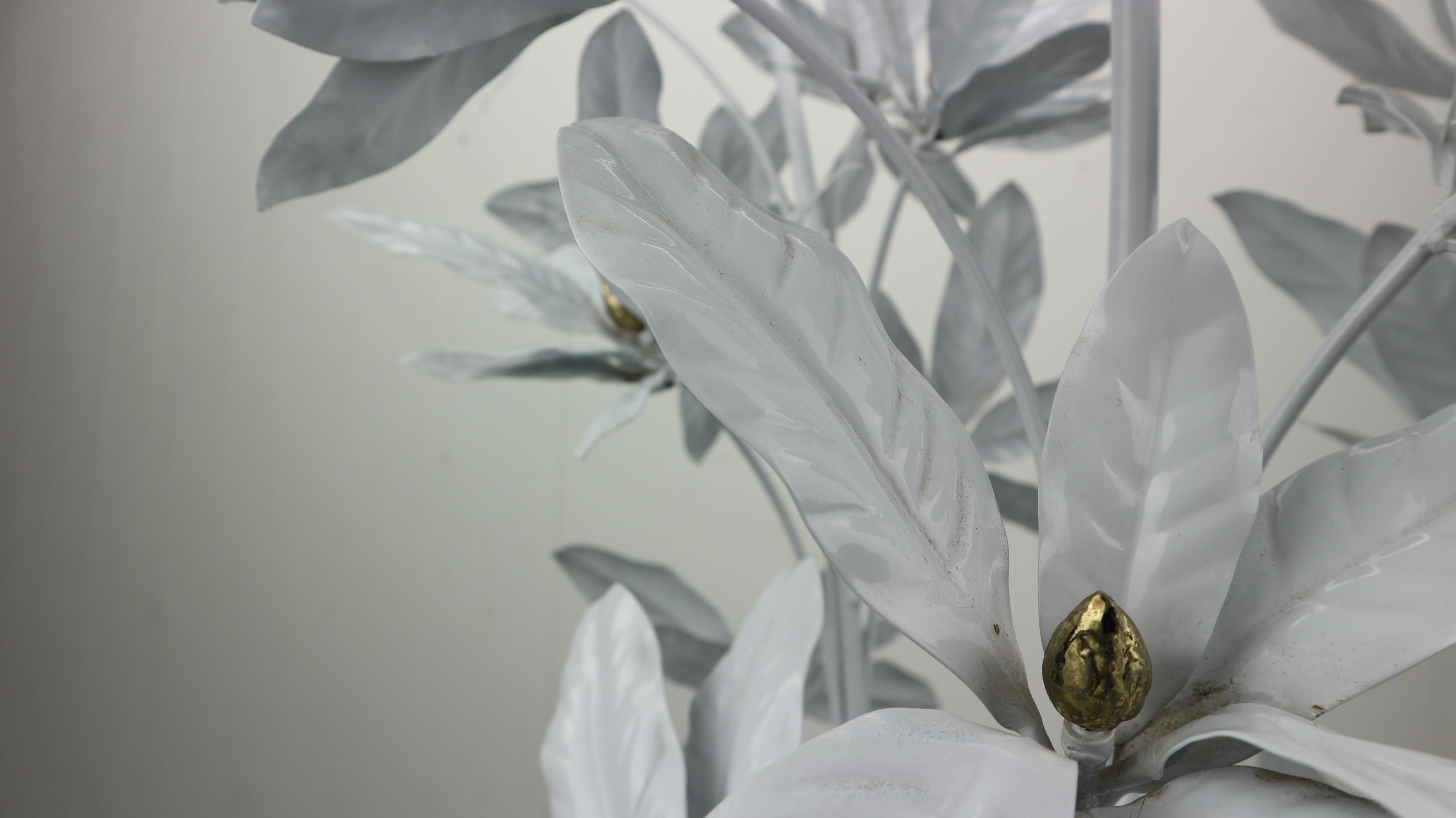 Hans Kögl, Lampada da terra in ottone a forma di fiore, anni '70 in vendita 4