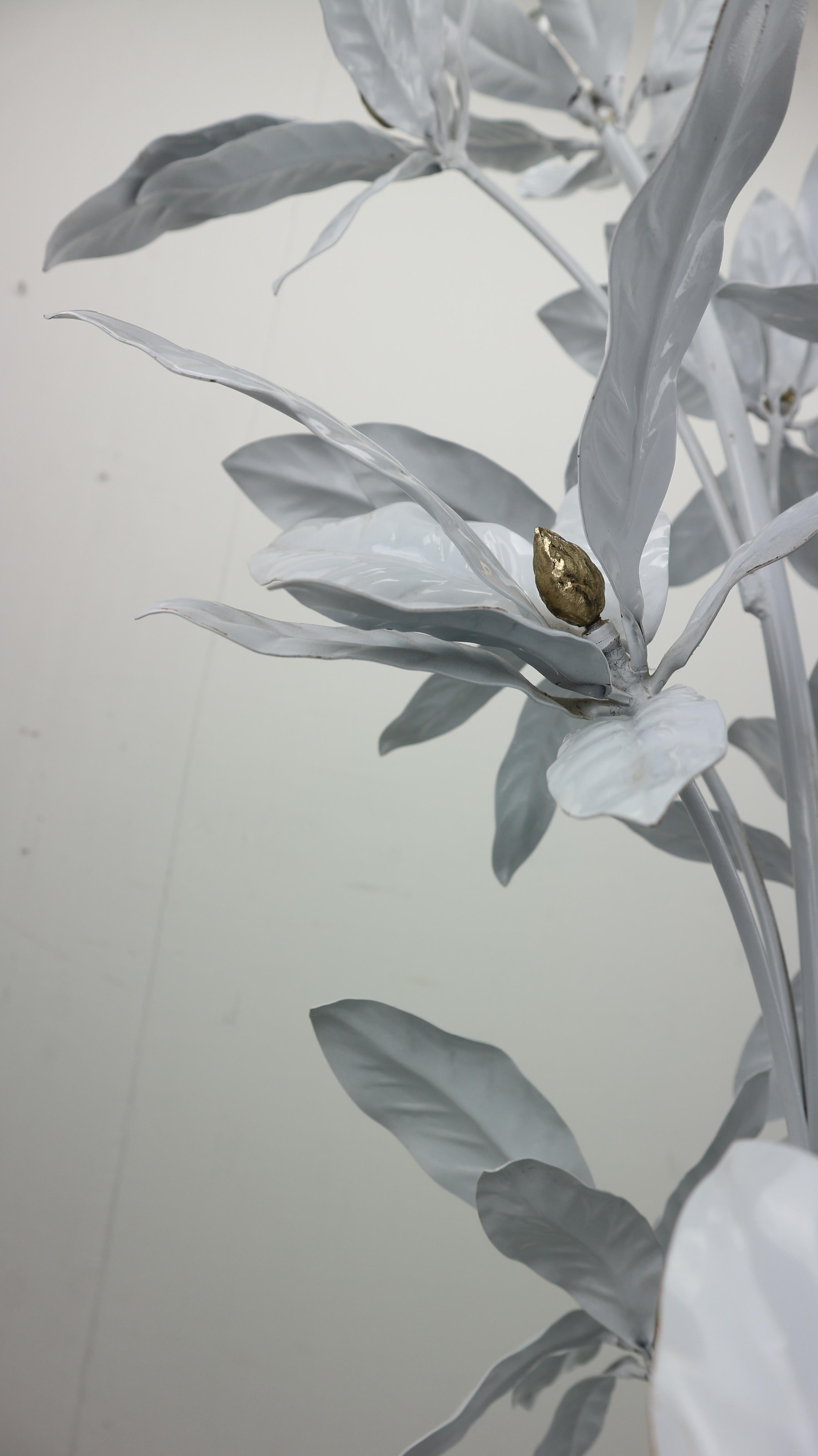 Hans Kögl, Lampada da terra in ottone a forma di fiore, anni '70 in vendita 6