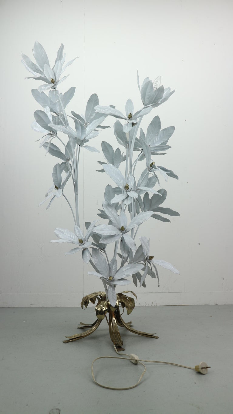 Late 20th Century Hans Kögl, Flower Brass Floor Lamp, 1970s For Sale