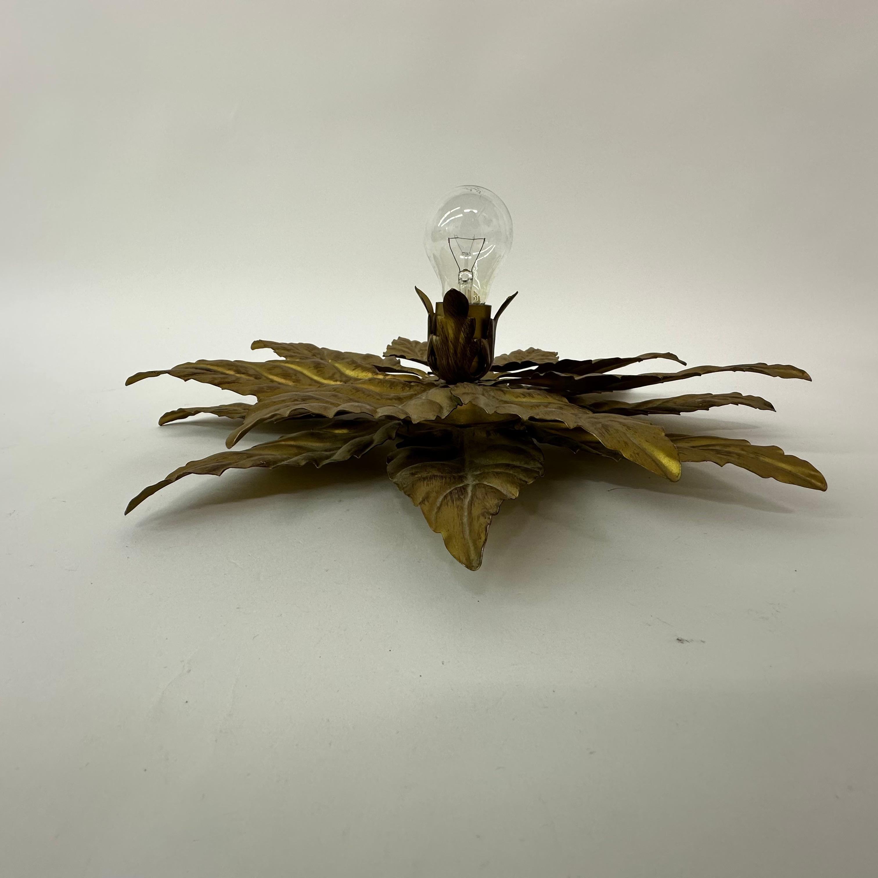 Hans Kögl flush mount / wall lamp leafs , 1970s , Germany For Sale 6