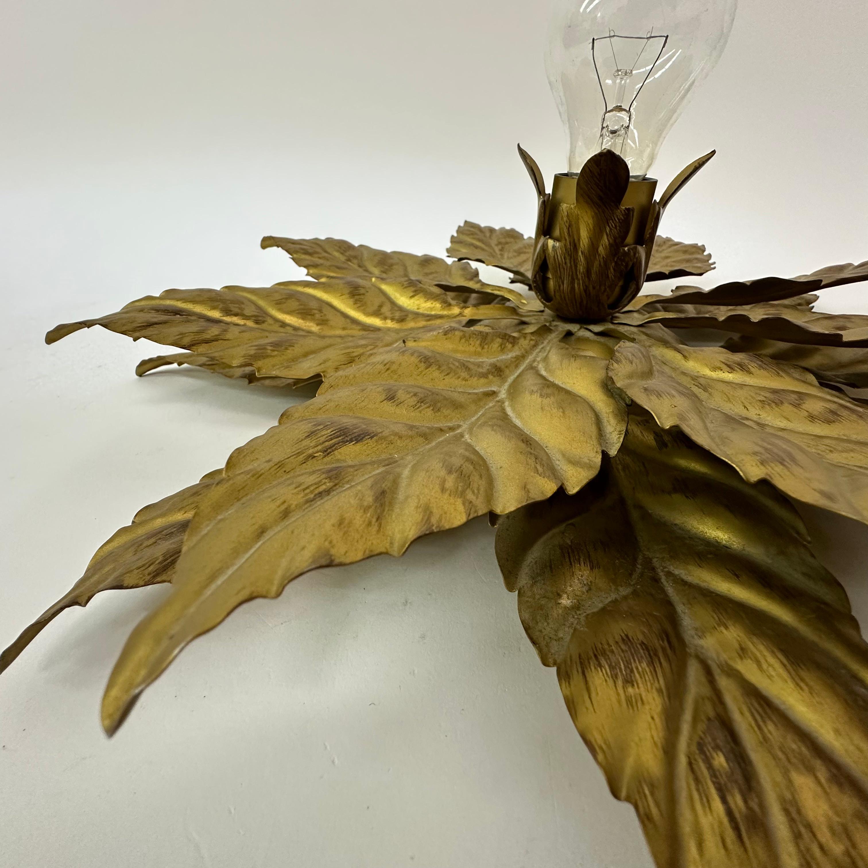 Hans Kögl flush mount / wall lamp leafs , 1970s , Germany For Sale 7