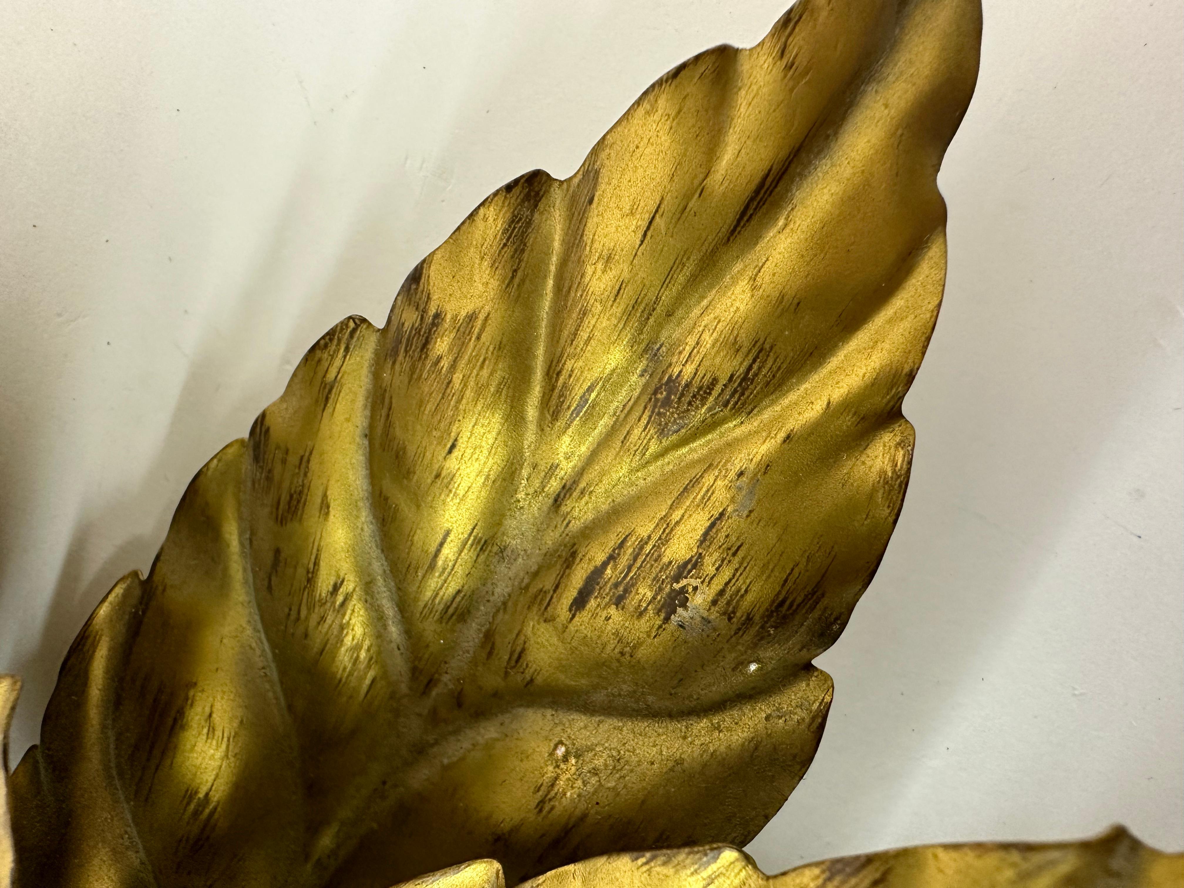 Hans Kögl flush mount / wall lamp leafs , 1970s , Germany For Sale 9