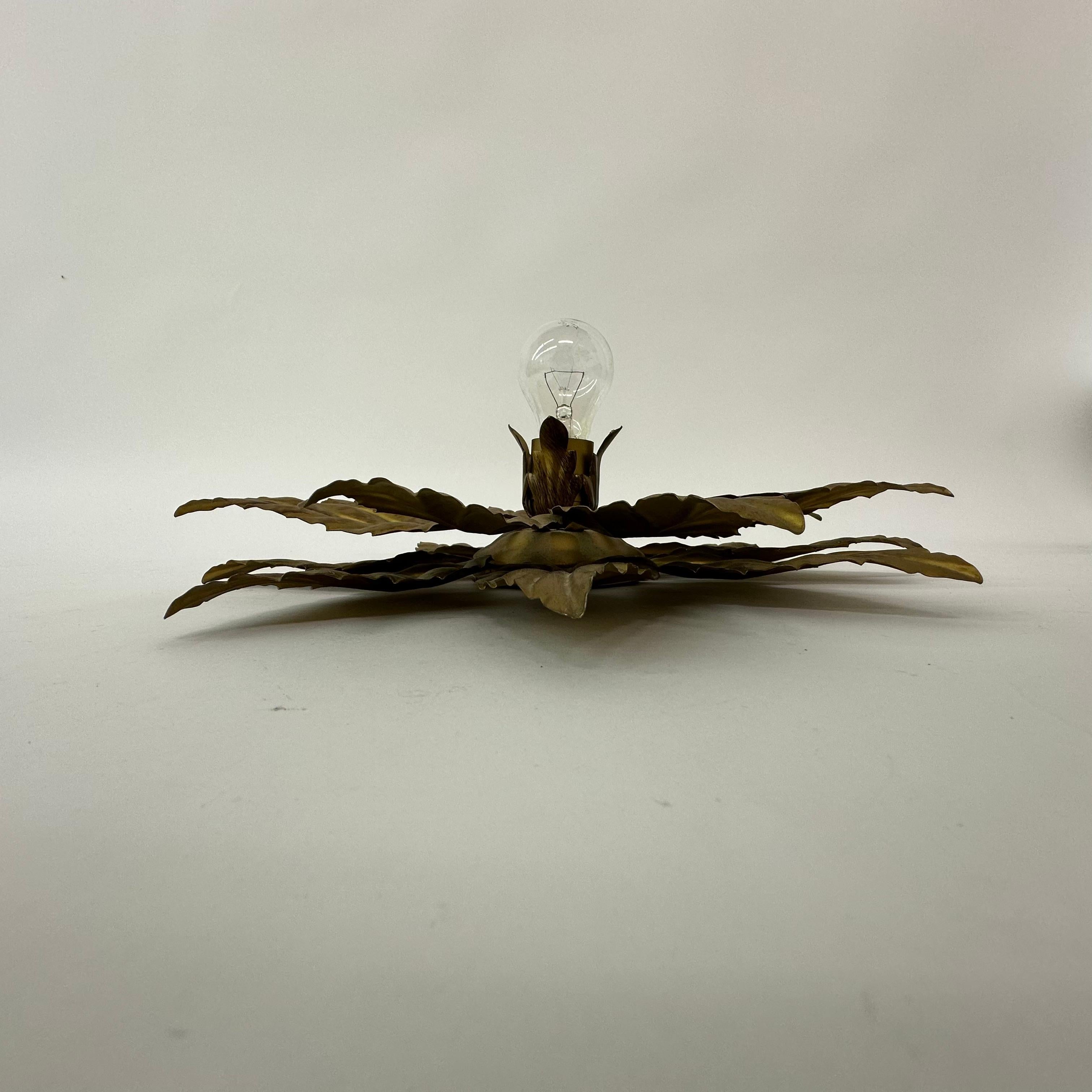 Hans Kögl flush mount / wall lamp leafs , 1970s , Germany For Sale 2