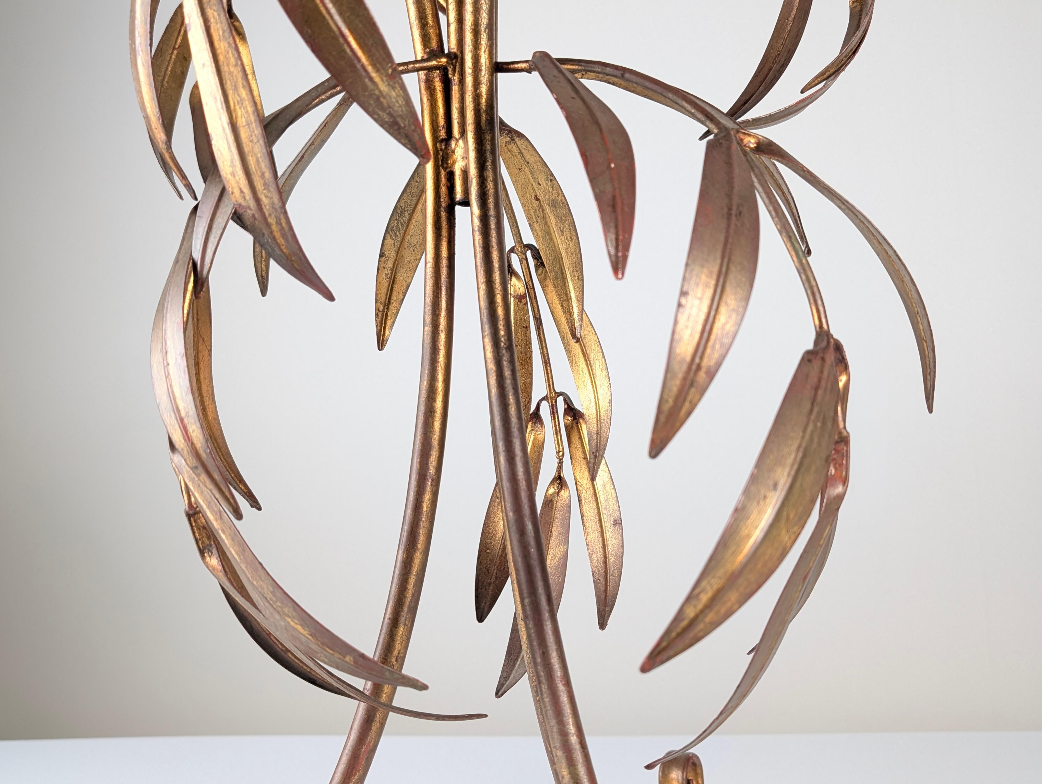 Fin du 20e siècle Hans Kögl Gilded Metal Planter with Leaves, Germany, 1970s en vente