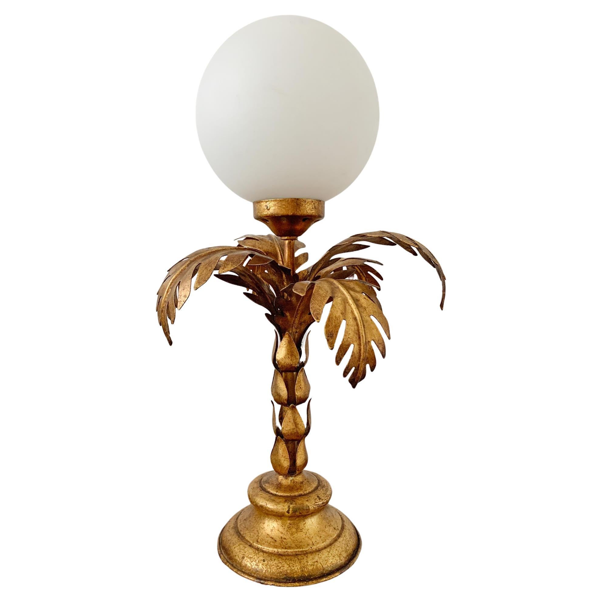 Hans Kogl Gilt Palm & Globe Table Lamp