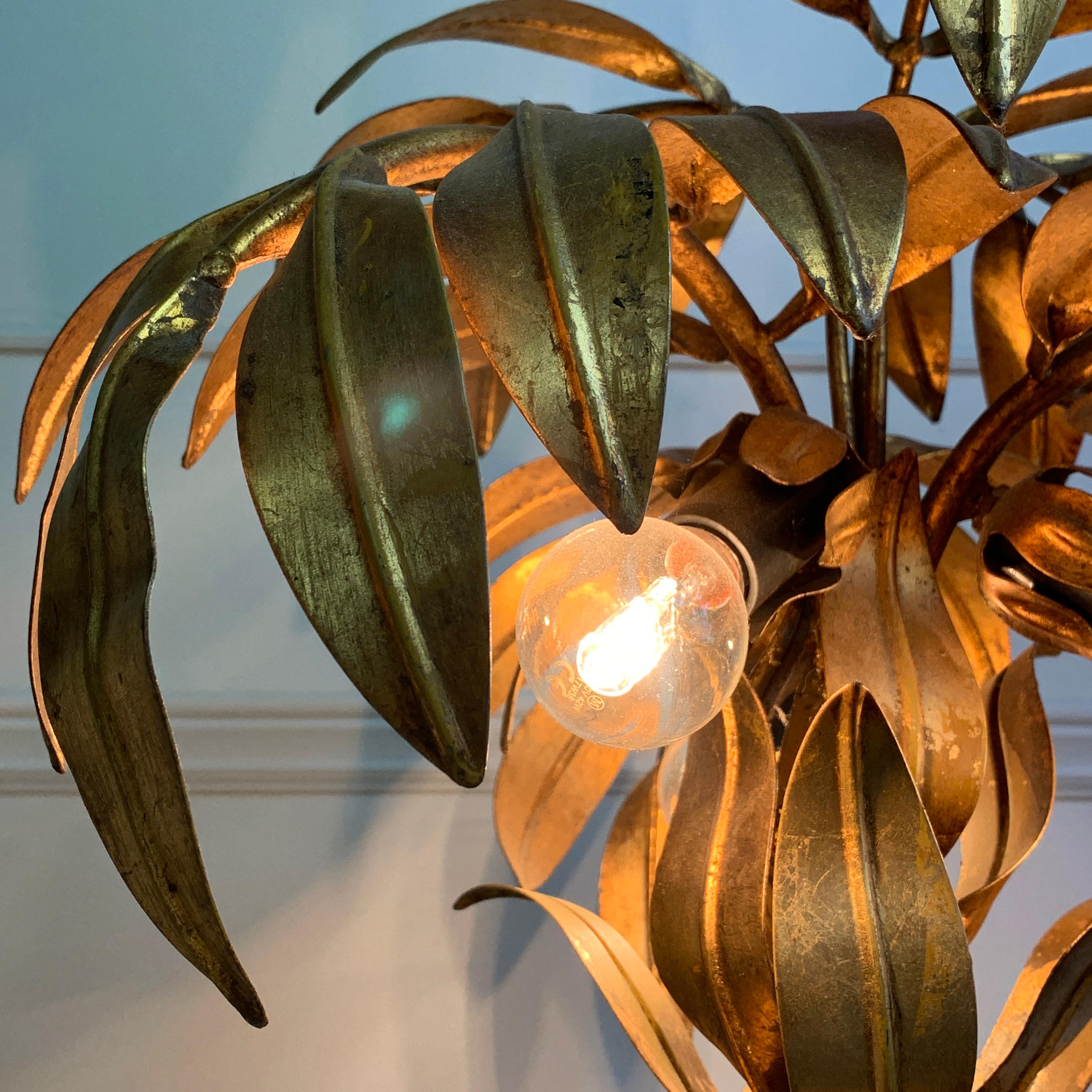 Hans Kogl Gold Palm Tree Table Lamp, 1970s For Sale 3