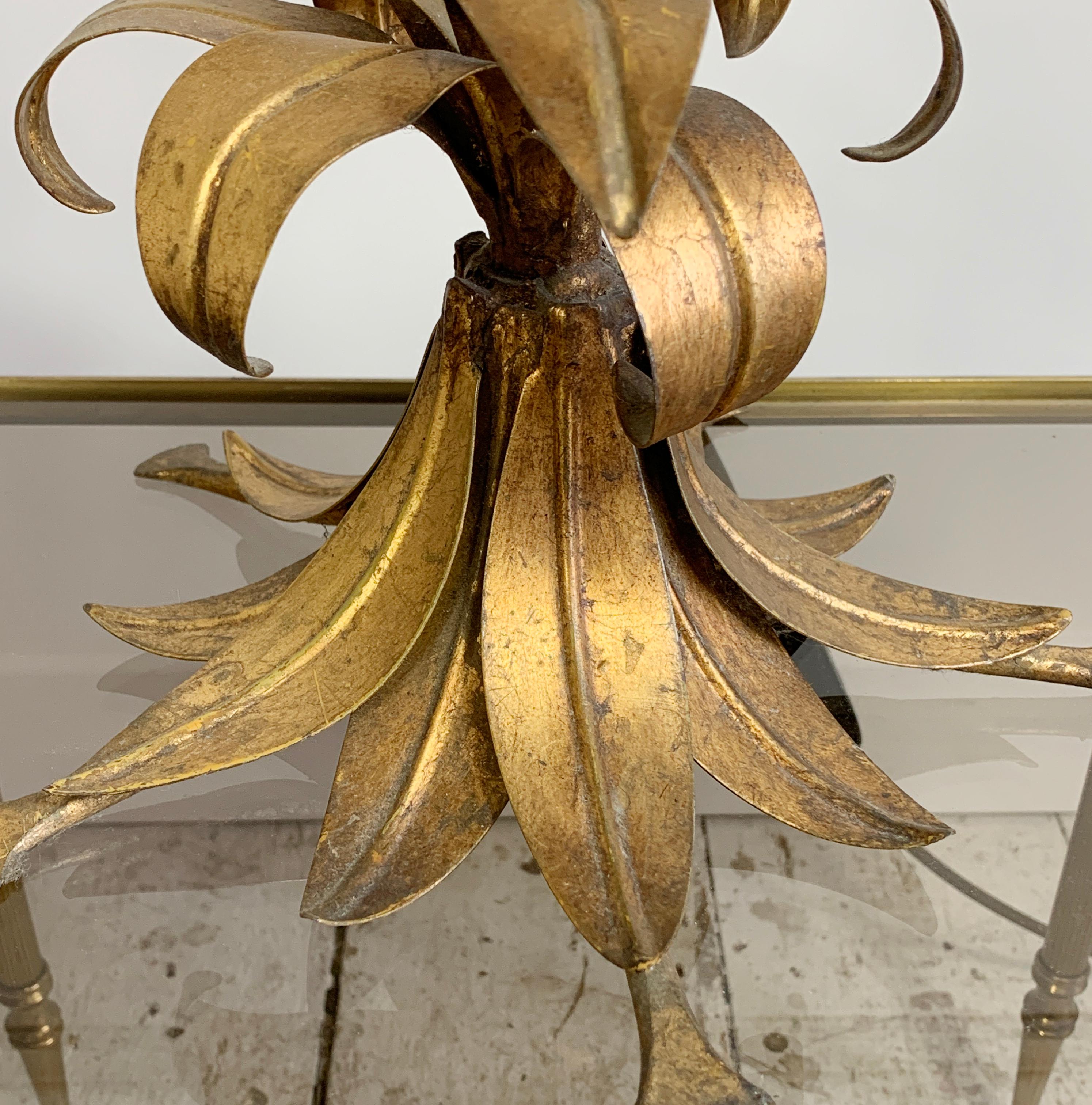 Hans Kogl, lampe de bureau en forme de palmier doré, 1970 État moyen - En vente à Hastings, GB