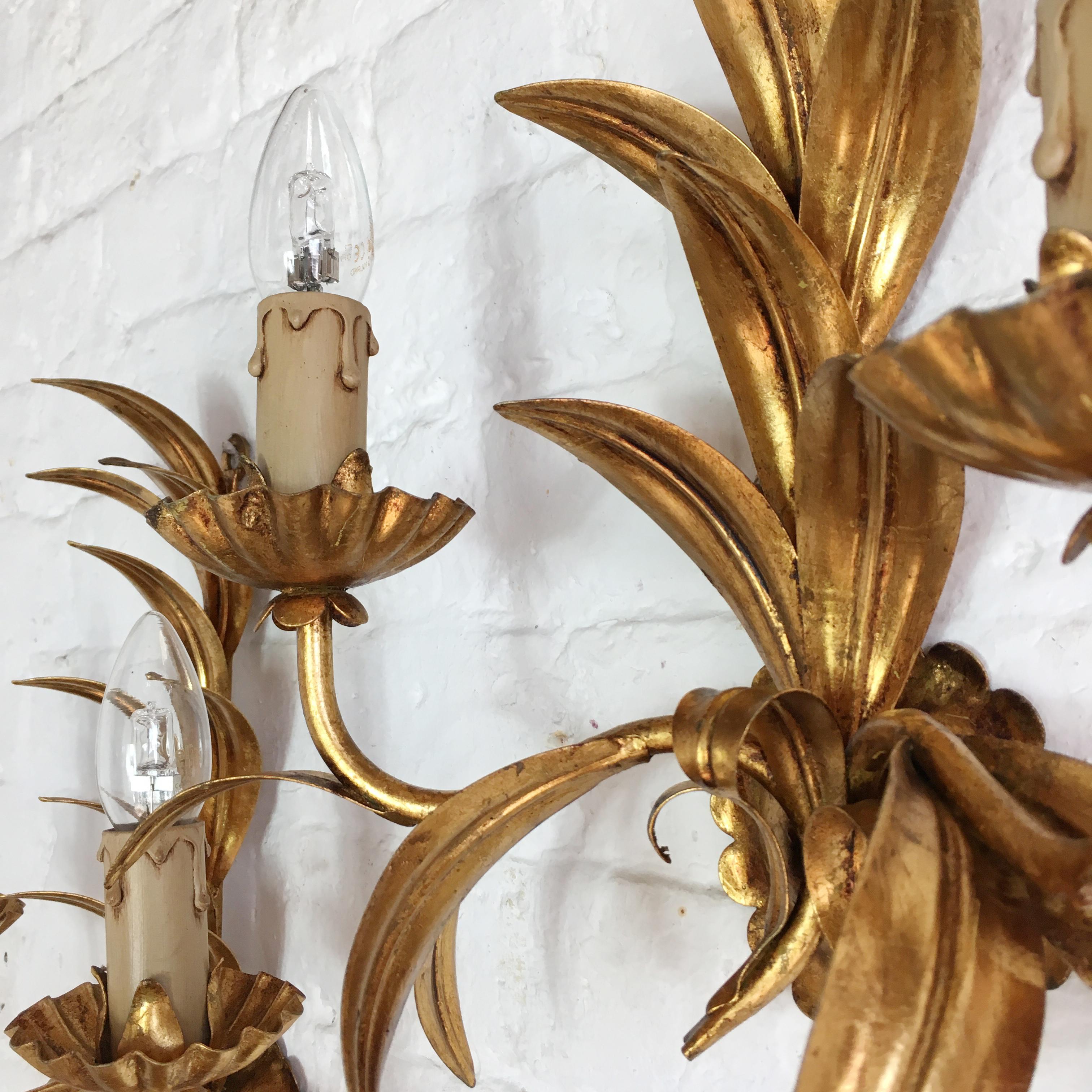 Hans Kogl Gilt Wall Lights In Good Condition In Hastings, GB