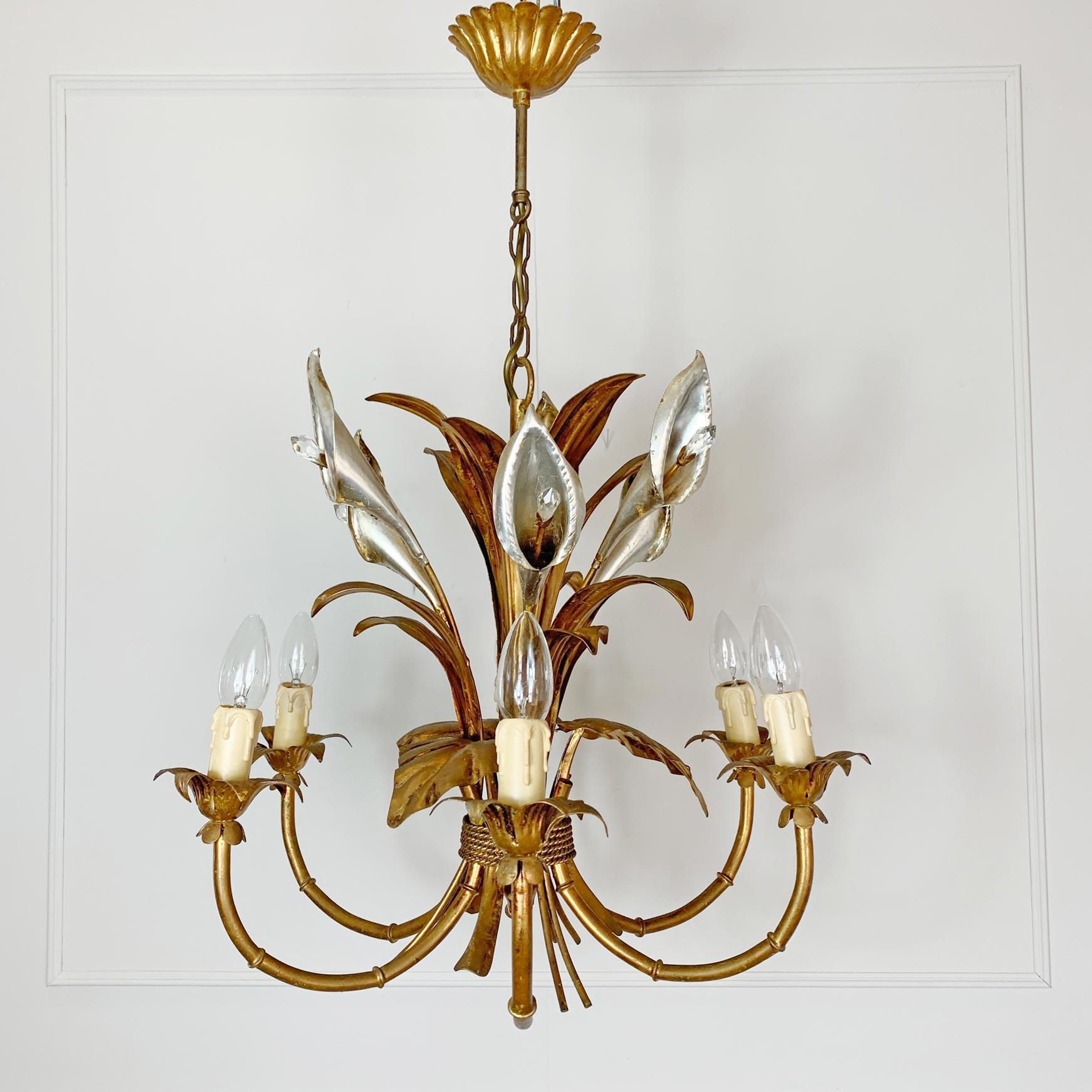 Hans Kögl Araña de lirios cala de oro y plata Años 70 Alemán en venta