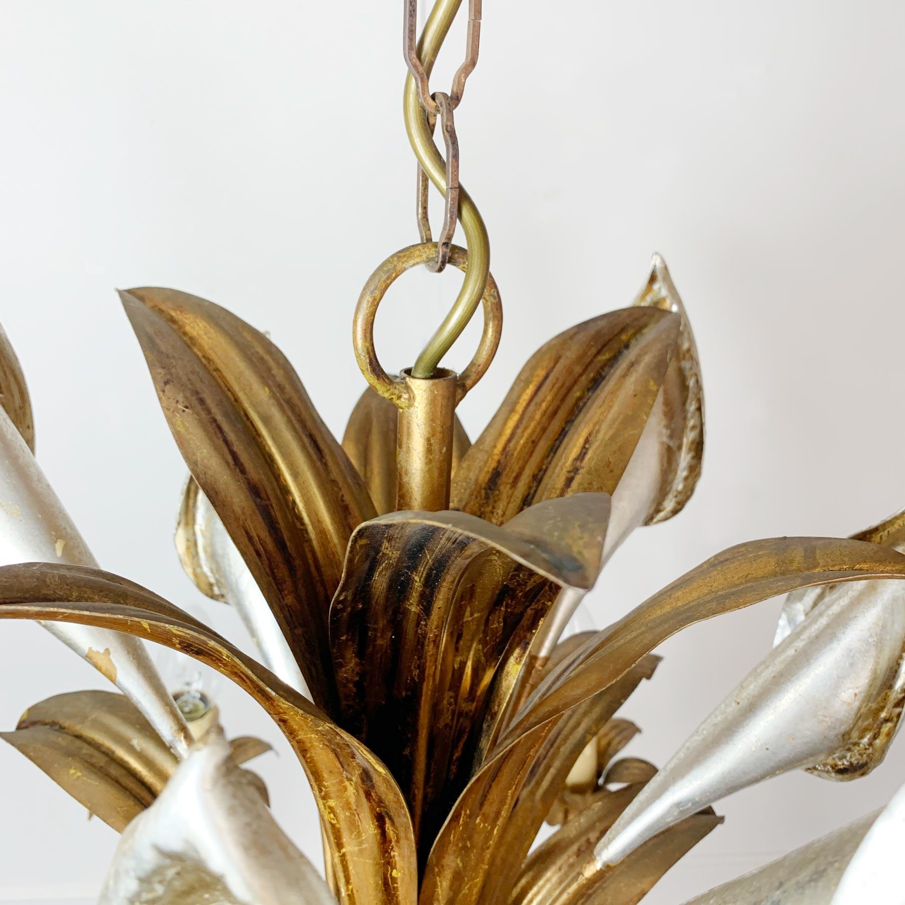 Hans Kögl Araña de lirios cala de oro y plata Años 70 Dorado en venta