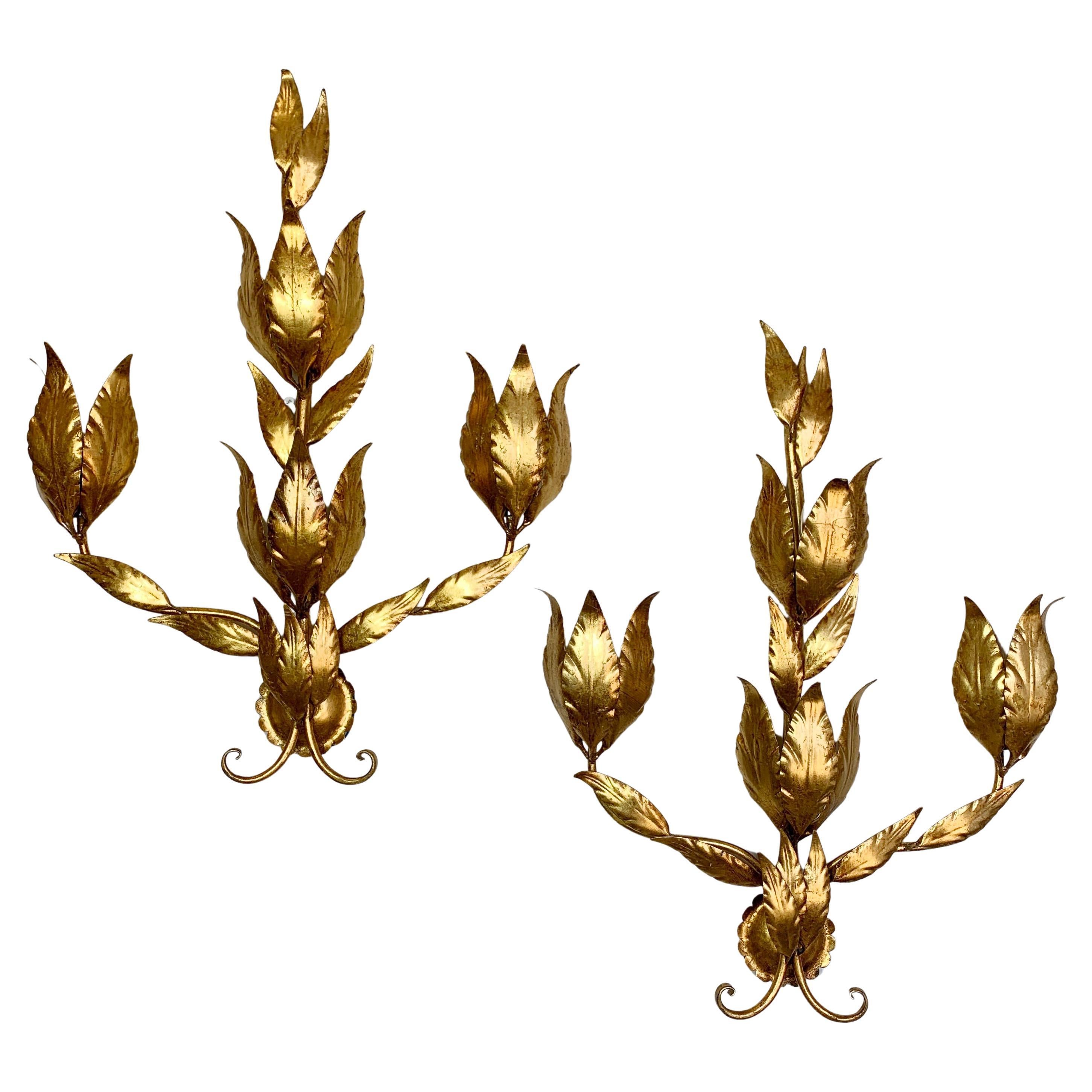 Hans Kogl Gold Leaf Wall Sconces 1970
s