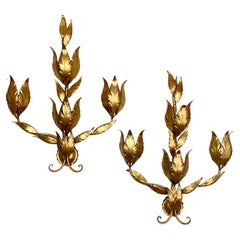 Hans Kogl Gold Leaf Wall Sconces 1970
s
