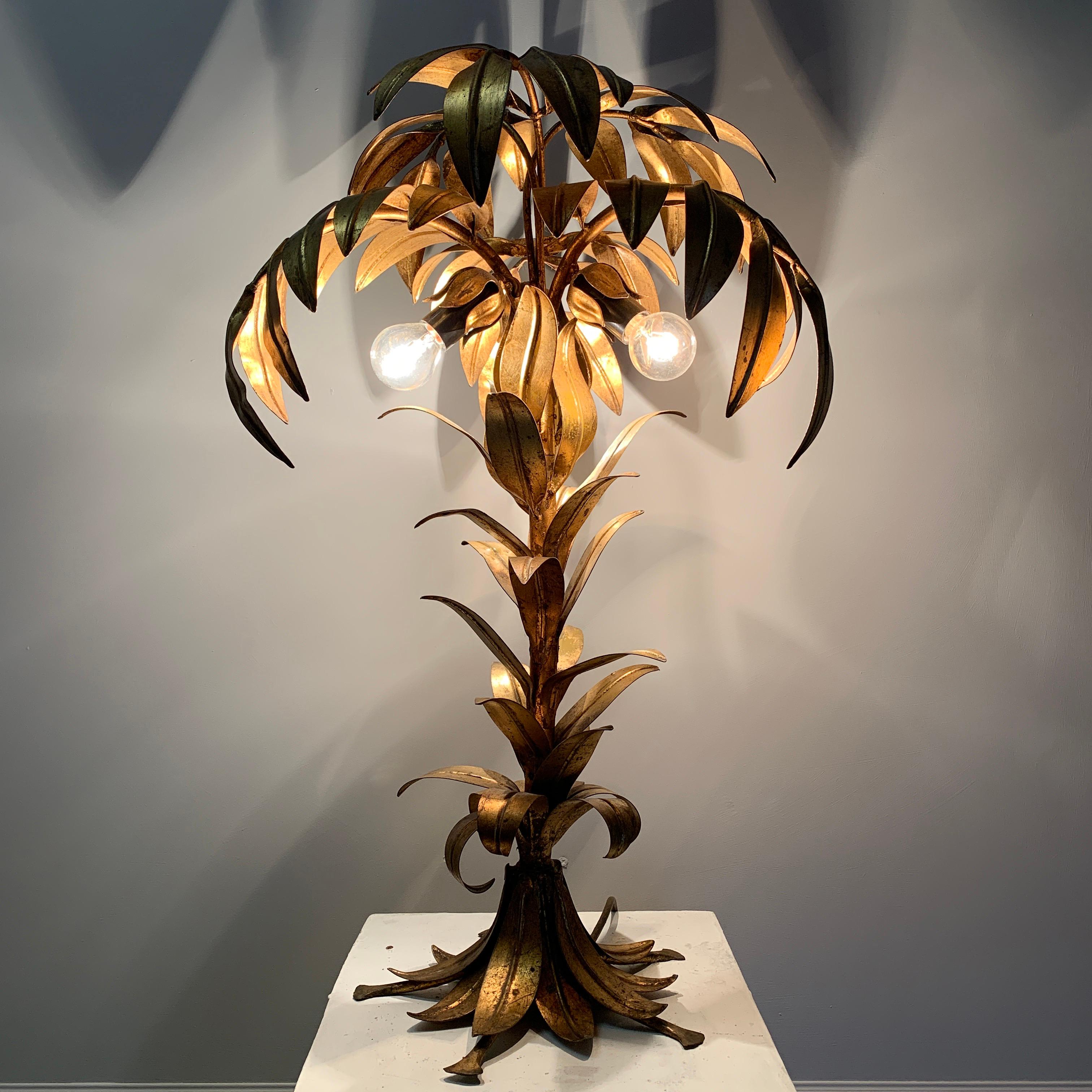 Hans Kogl Gold Palm Tree Table Lamp 1970's For Sale 7