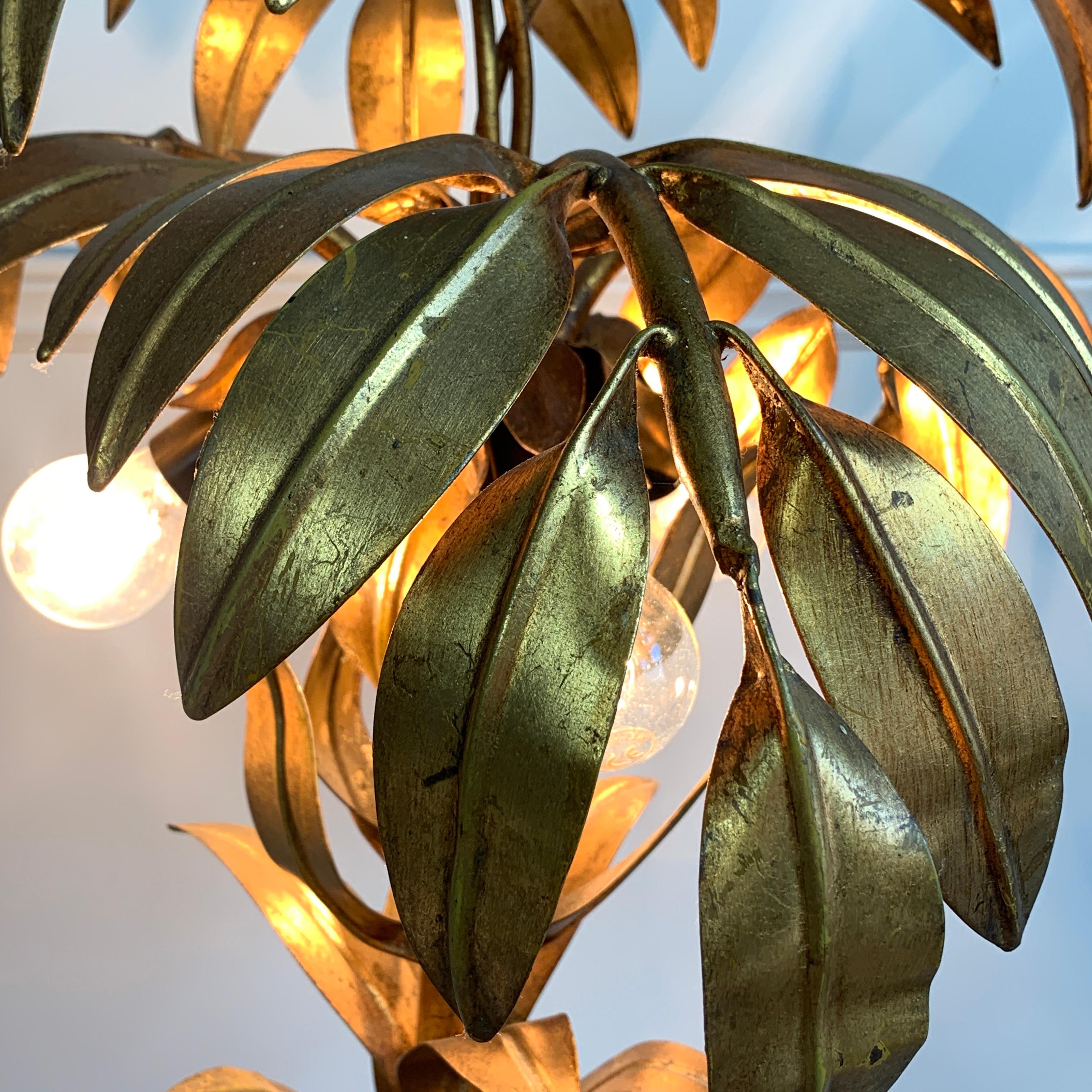 Hans Kogl Gold Palm Tree Table Lamp 1970's For Sale 3