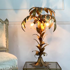 Hans Kogl Gold Palm Tree Table Lamp 1970's