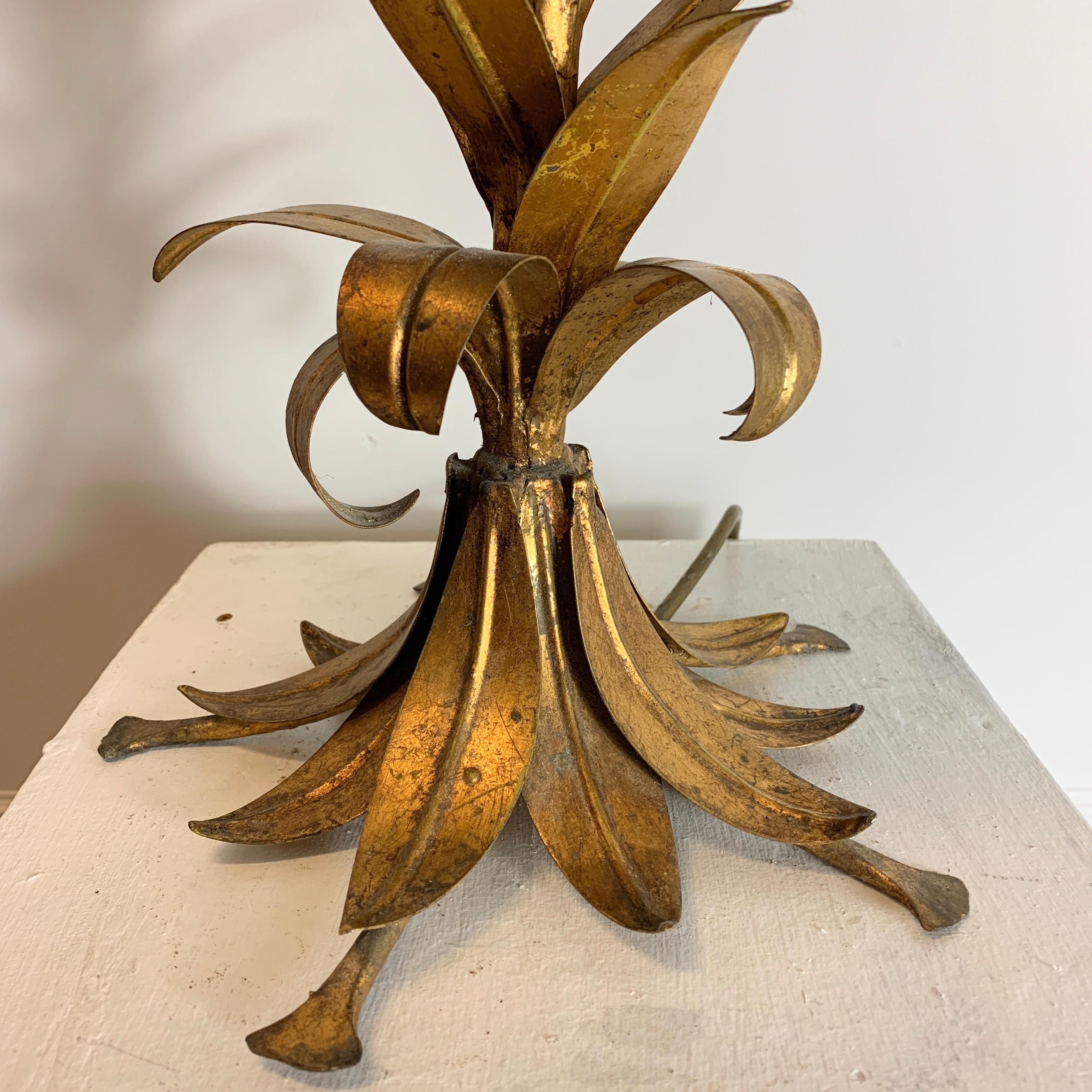 Hans Kogl Gold Palm Tree Table Lamp 1970's For Sale 1