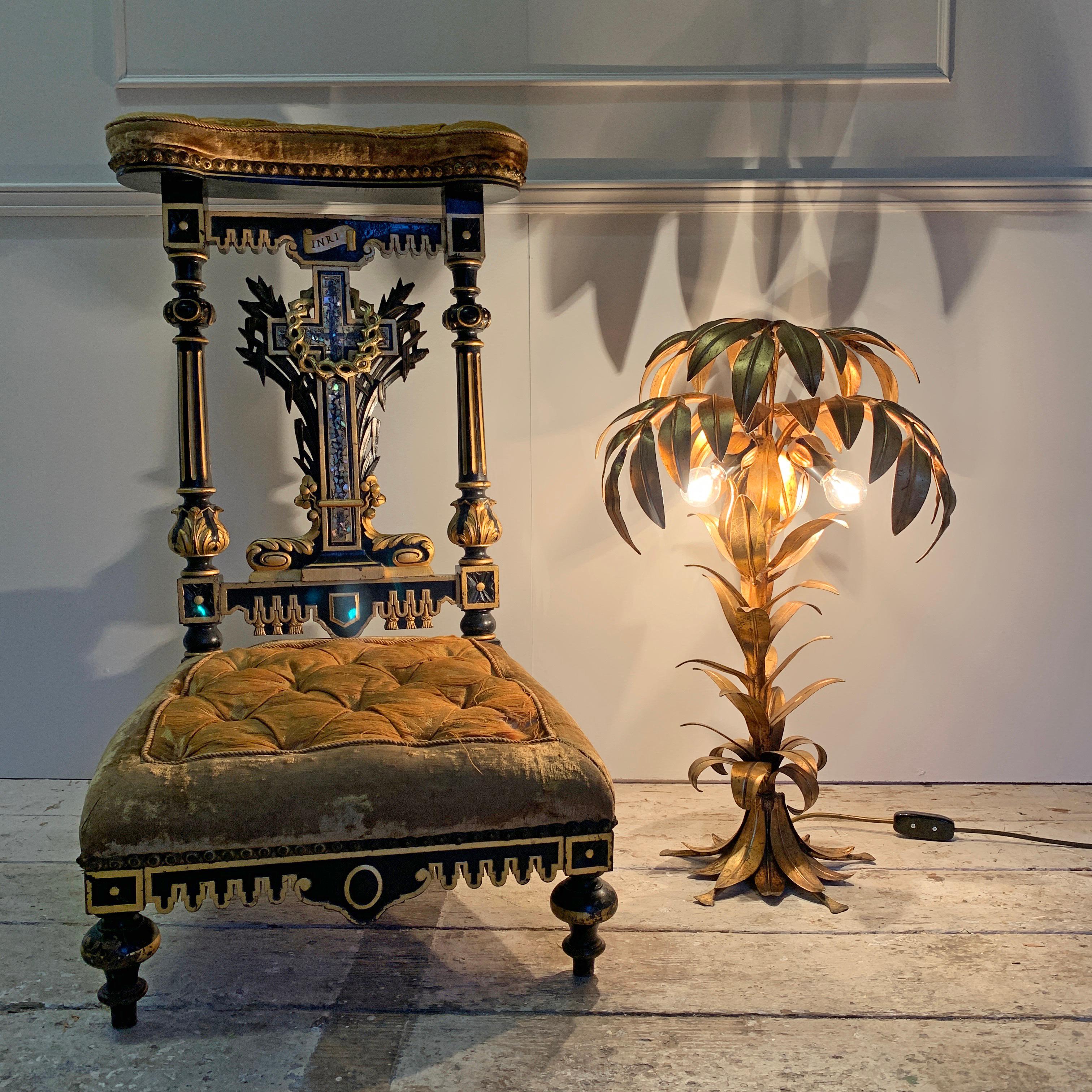 Hans Kogl Gold Palm Tree Table Lamp 1970's For Sale 6