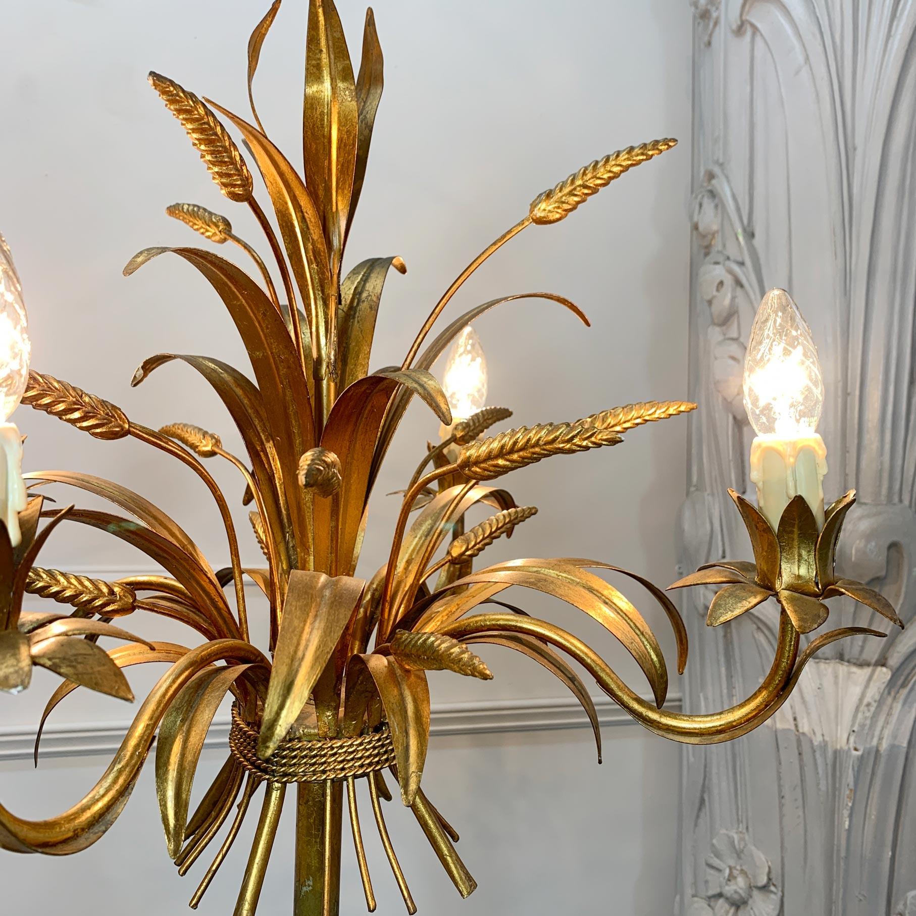 Hans Kogl Gold Wheat Sheaf Floor Lamp 1970's For Sale at 1stDibs