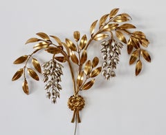 Hans Kögl Italienische Pioggia d'Oro Verziert Vergoldet Vintage Wandleuchte:: Lampe oder Wandleuchter