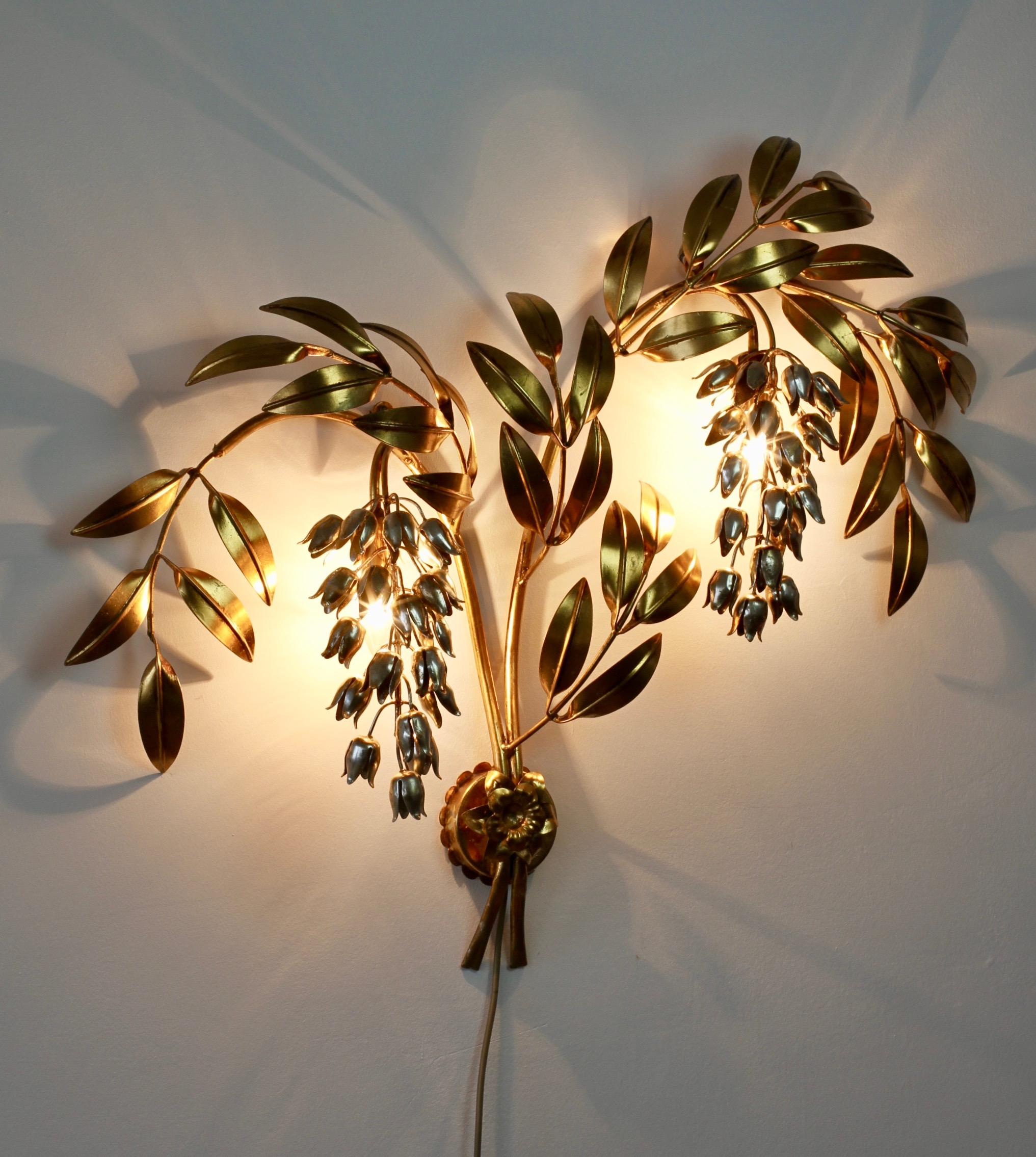 20th Century Hans Kögl Italian Pioggia d'Oro Ornate Gilt Vintage Wall Light, Lamp or Sconce For Sale