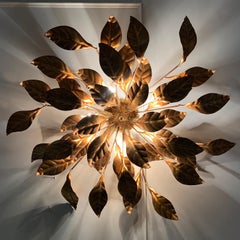 Hans Kogl Large Leaf Flush Ceiling or Wall Light, 1970s