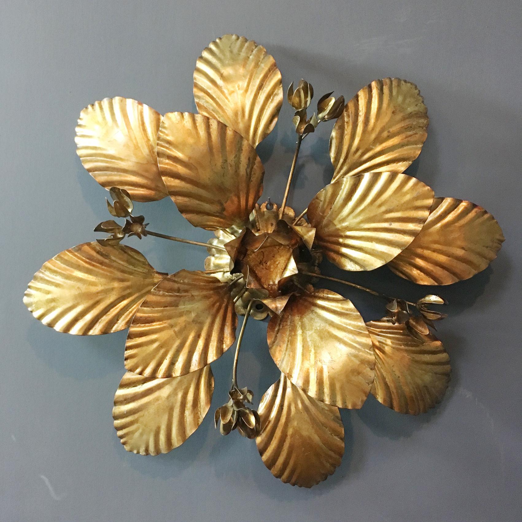 20th Century Hans Kogl Leaf and Flower Ceiling Light, 1970s