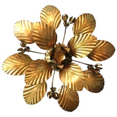 Hans Kogl Leaf and Flower Ceiling Light, 1970s