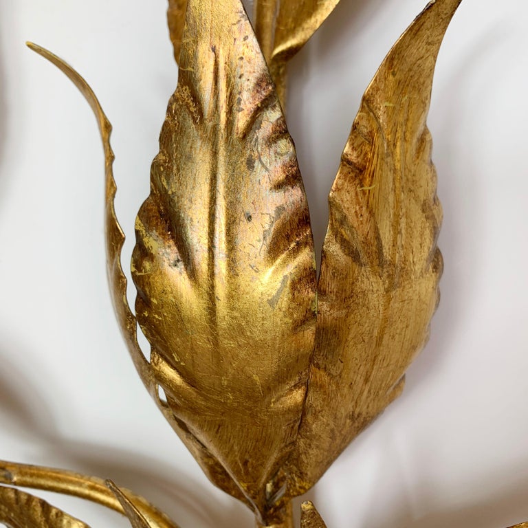 Hans Kogl Leaf Wall Sconces, 1970s In Good Condition For Sale In Hastings, GB
