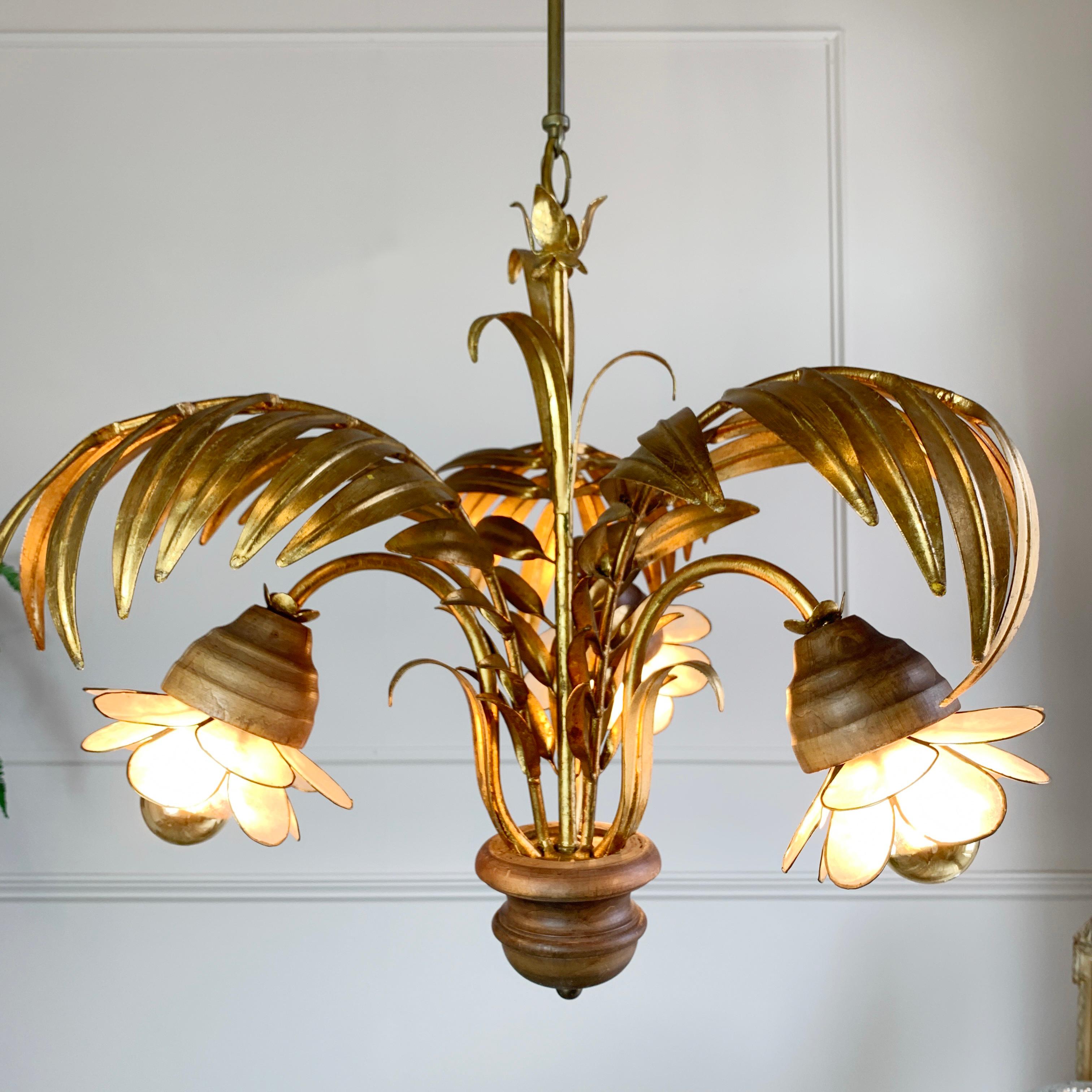 palm leaf chandelier