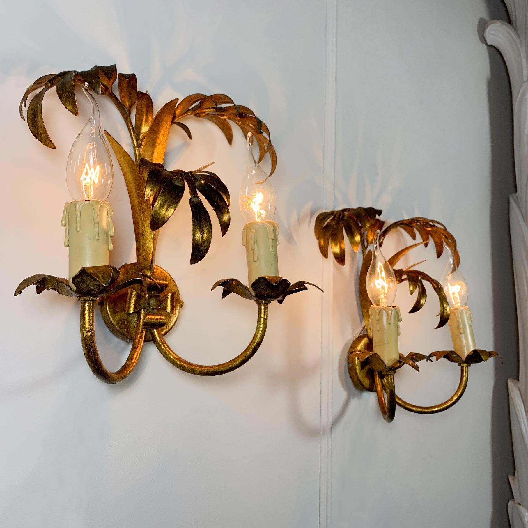 Hans Kogl Palm Leaf Wall Lights 1970’s 4