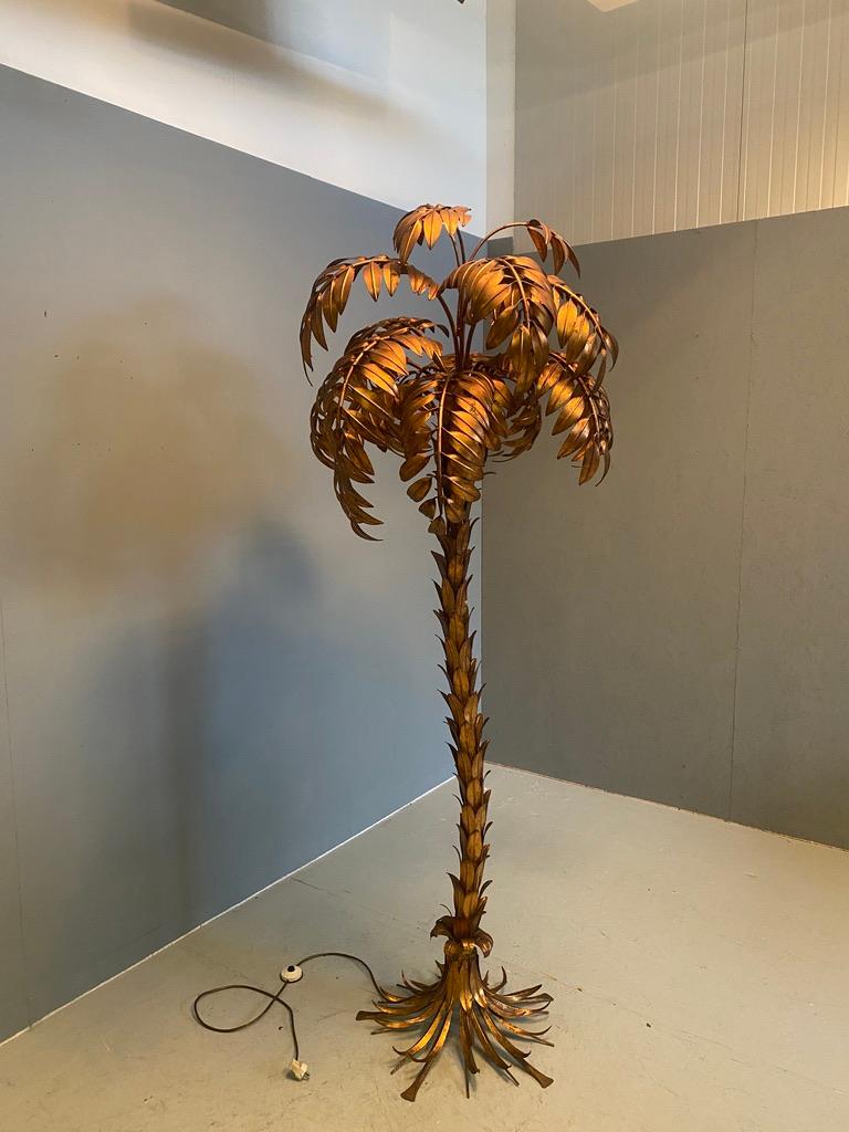 Gold Leaf Hans Kögl Palm Tree Floor lamp -XL- 1970's Germany For Sale