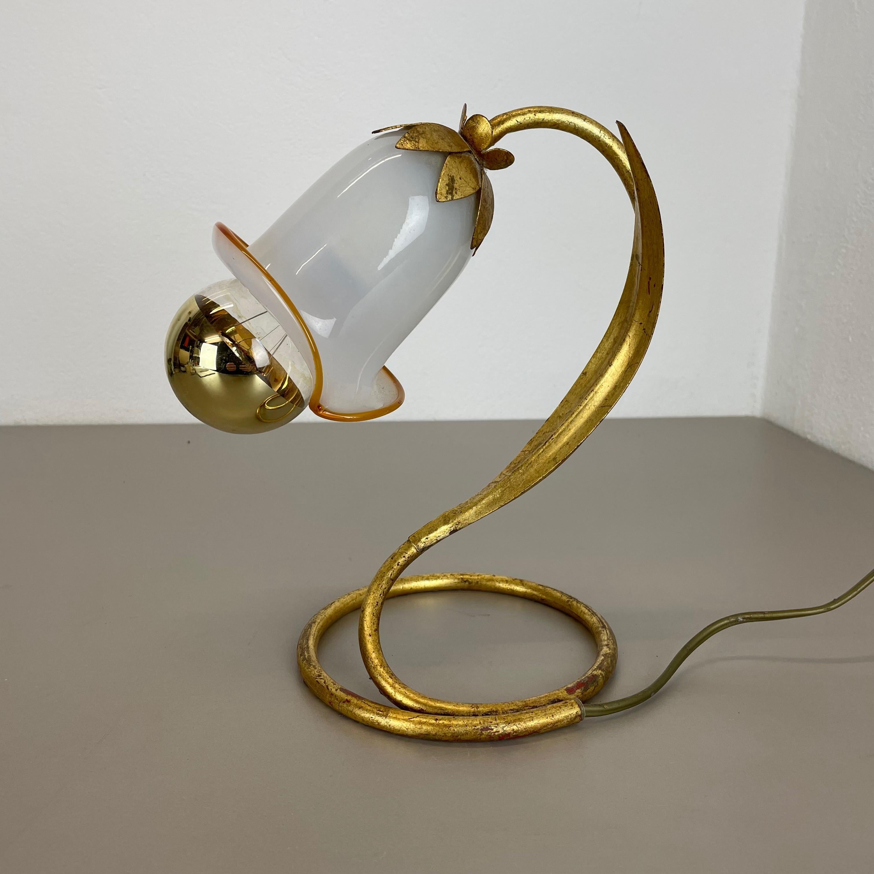 Hans Kogl Style Golden Florentiner Murano Table Light Sconces, Italy, 1970s For Sale 8